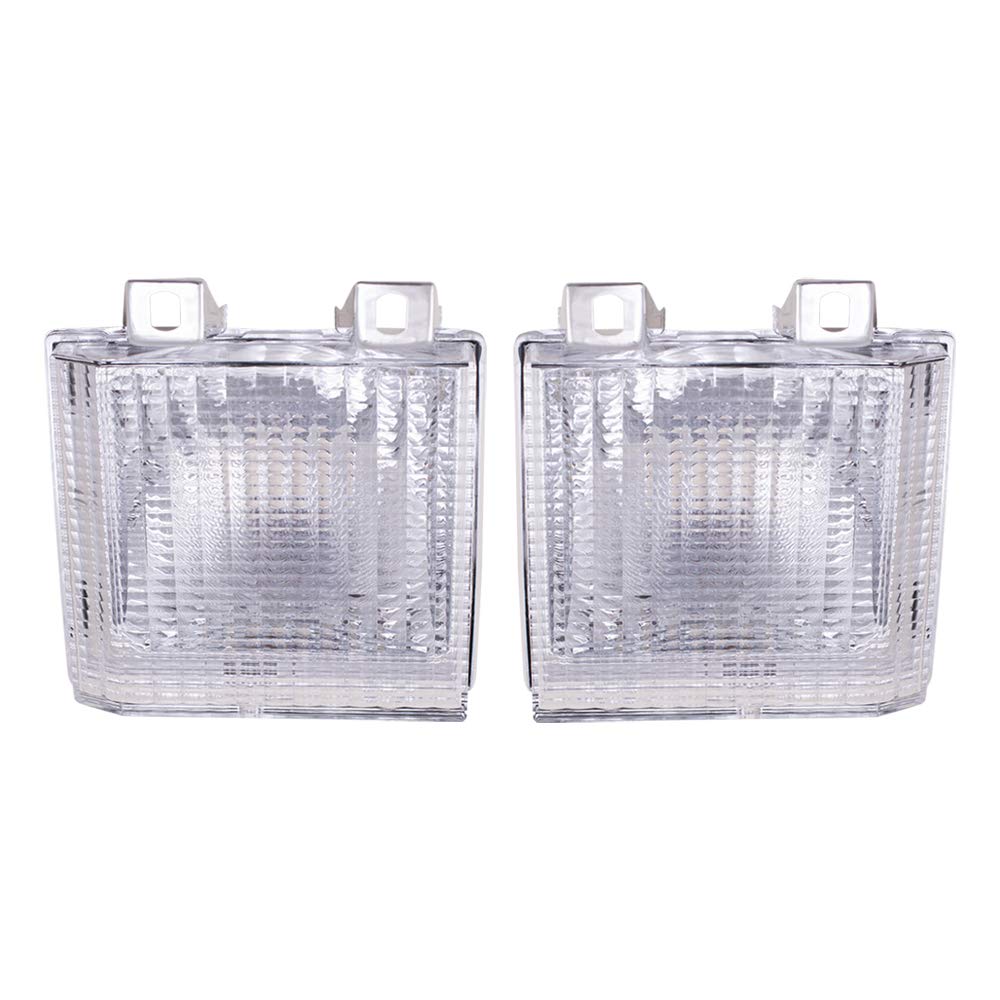 Brock Replacement Driver and Passenger Set Park Signal Front Marker Lights Compatible with 83-88 C1500 K2500 Pickup Suburban Jimmy Blazer Van918045 918046