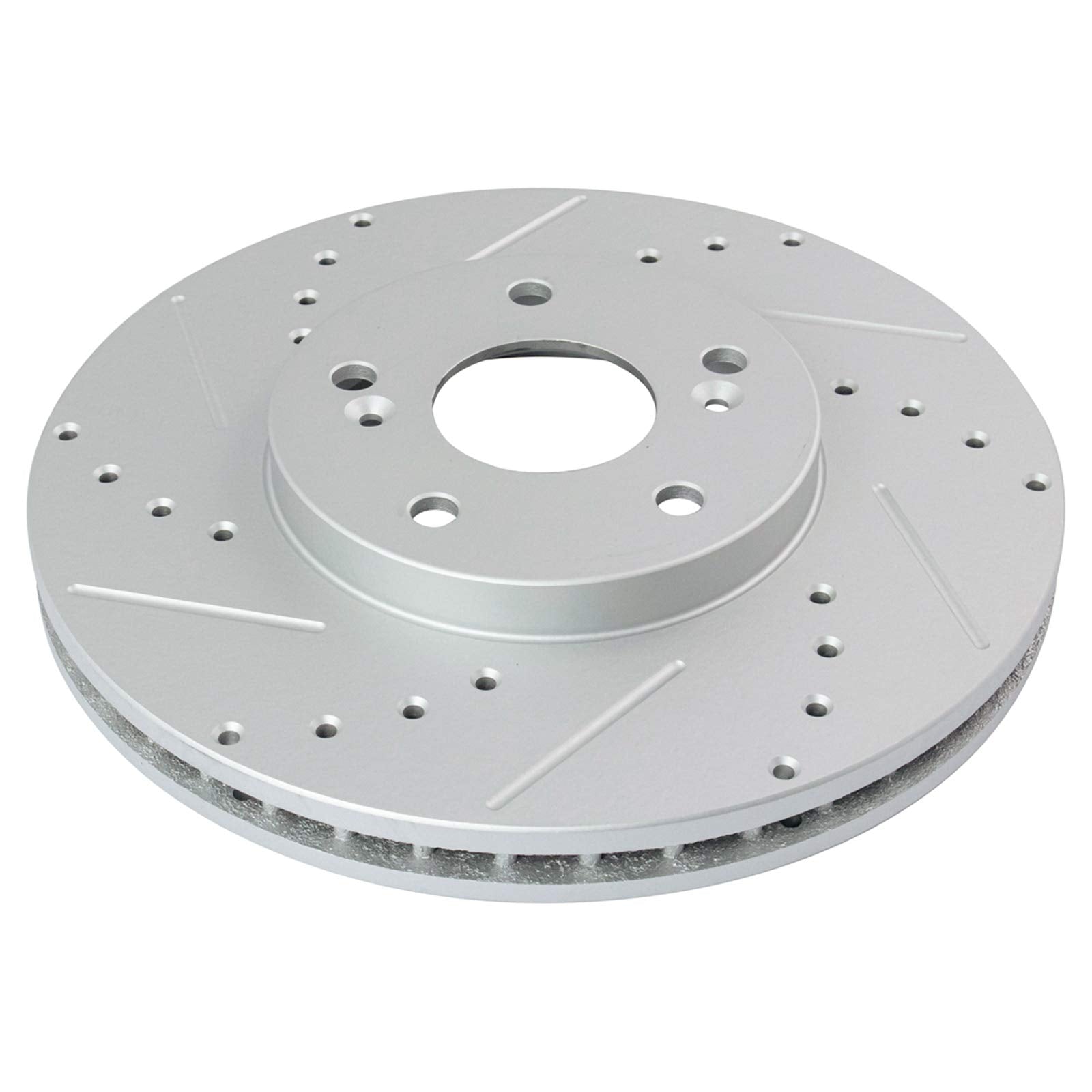 Trq Front Performance Brake Rotor Drilled Slotted Pair For 2003-2012 Honda Accord / 2001-2003 Cl / 2001-2006 Mdx / 1999-2004 Ody