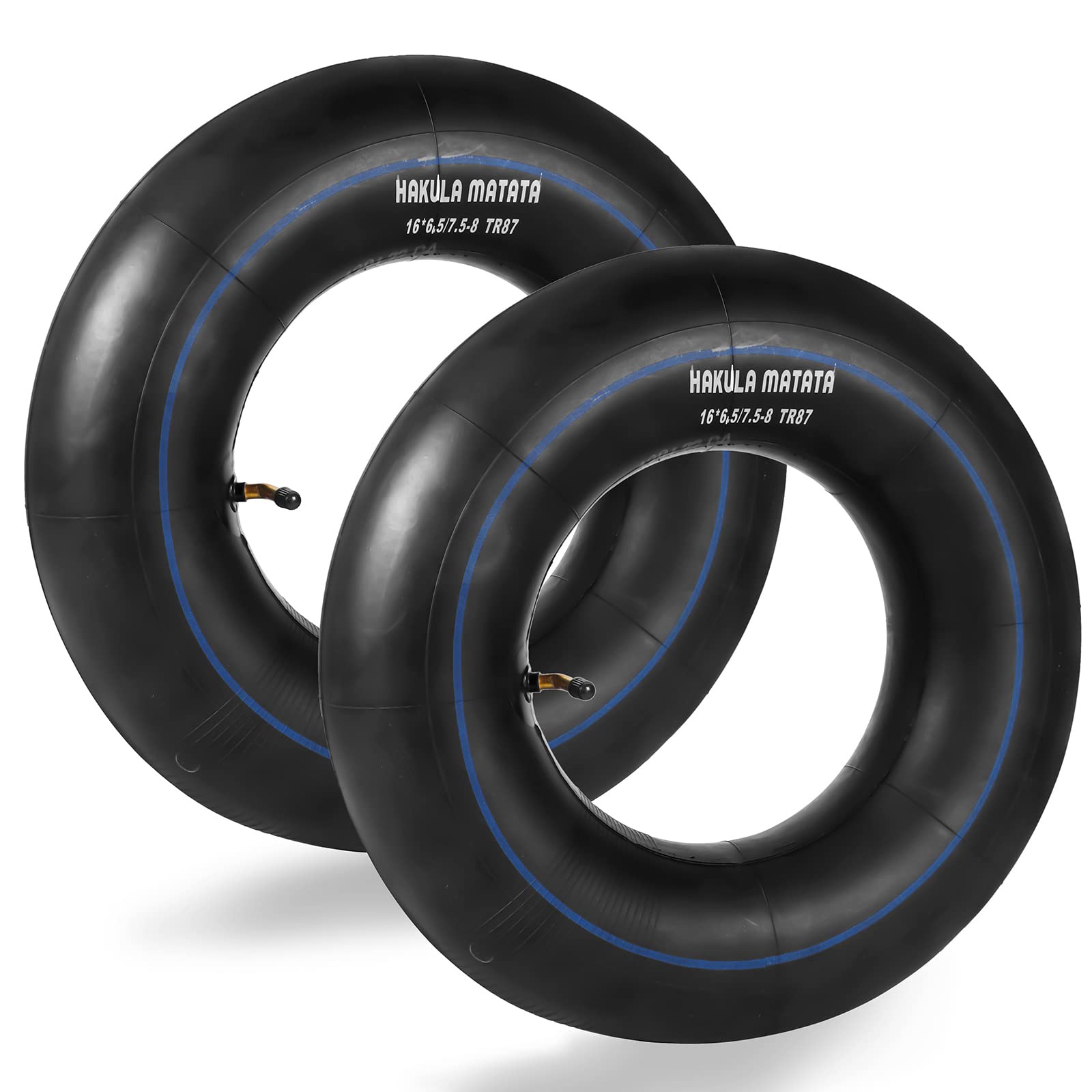 Hakula Matata 16'' 6.50-8'' / 7.50-8'' Durable Replacement Inner Tube With Tr-87 Bent Valve Stem, Heavy Duty Inner Tire Wheel Fo