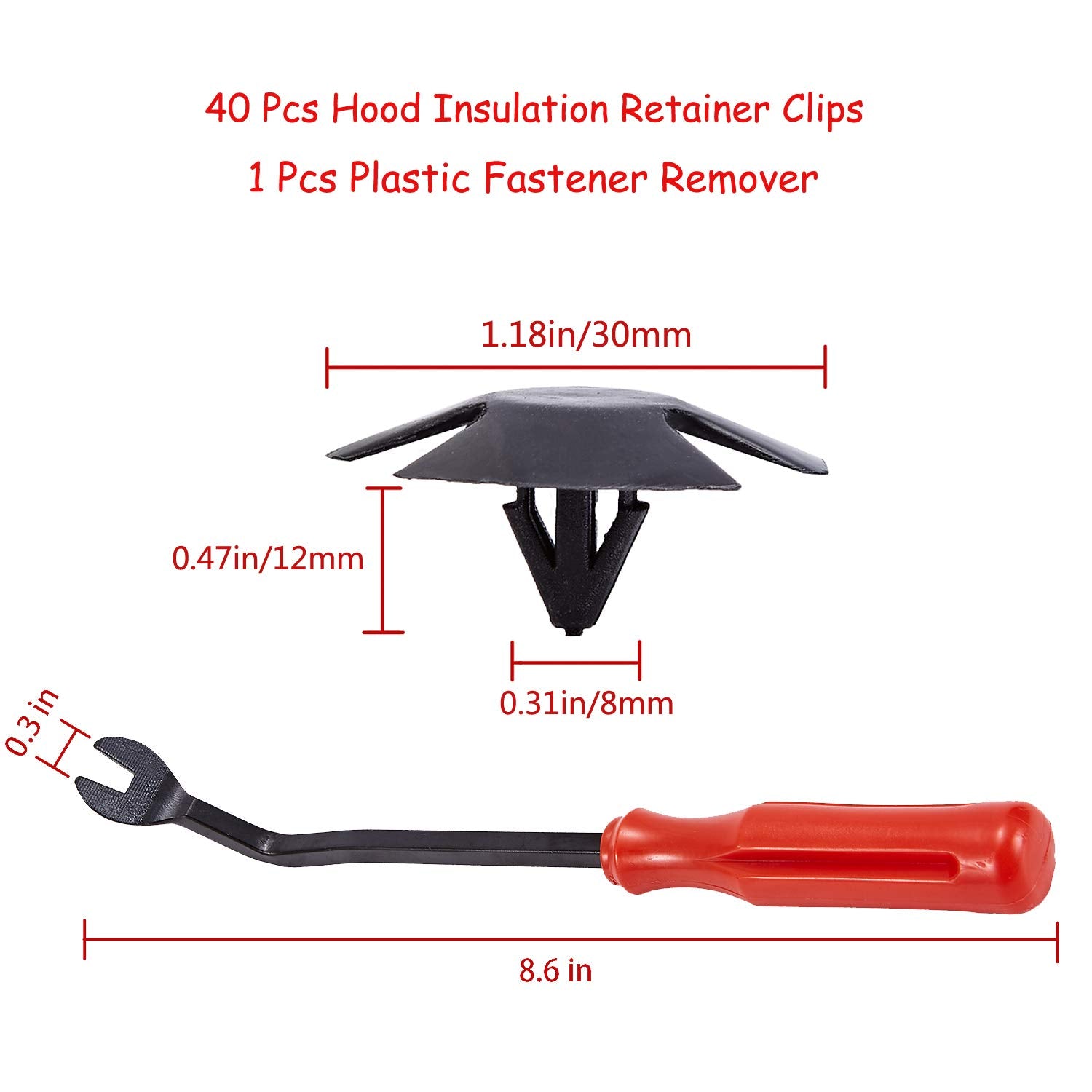 FEBRYTOLD Hood Insulation Retainer Clips - 40 Pcs Hood Insulation Retainers for Jeep Chrysler Dodge Ram Replace OEM 4878883AA LH