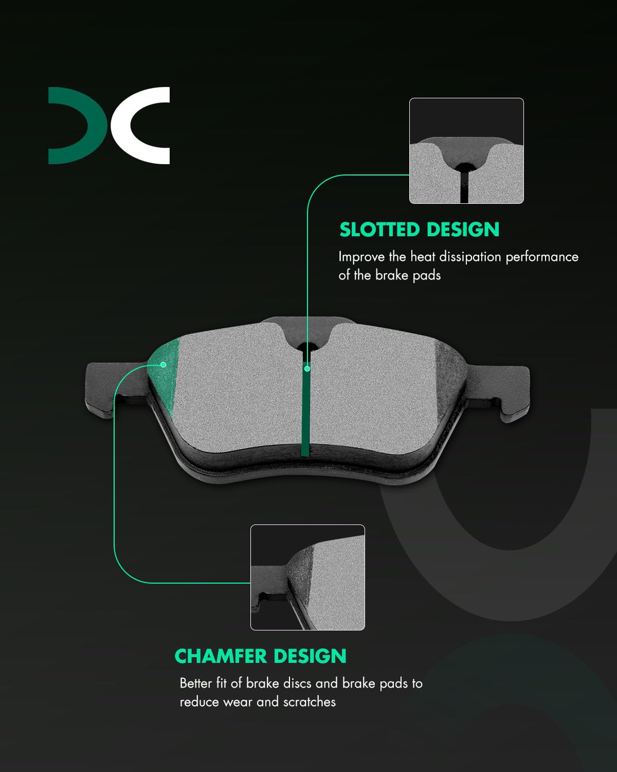 Scitoo D939 D1060 Front Rear Ceramic Brake Pads Sets Fit For Mini Cooper 2002-2008