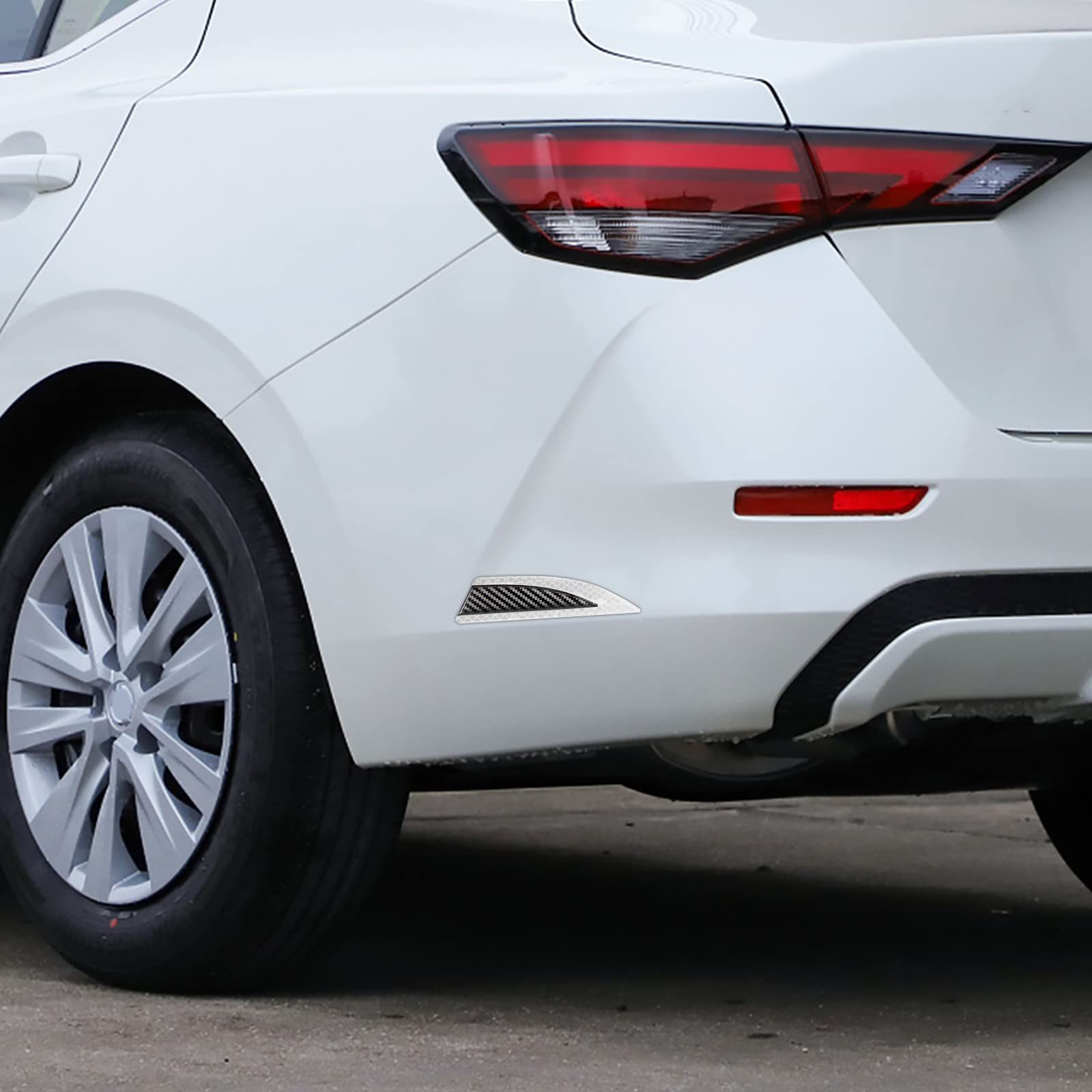 LANZMYAN Car Safety Reflective Trim Sticker Carbon Fiber Side Marker Safety Warning Anti-Collision Strip Protection Reflector Gu