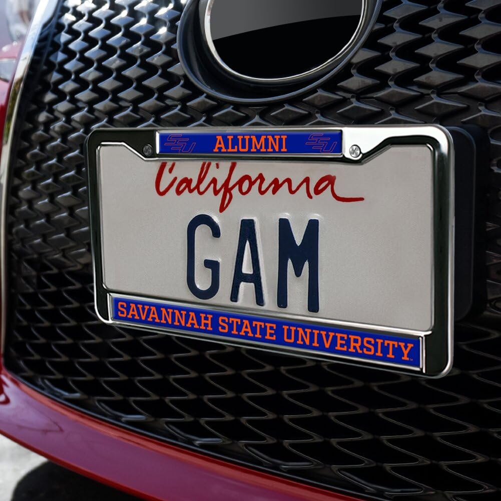 GRAPHICS & MORE Savannah State University License Plate Frame - Metal, Full Size, Savannah State Tigers Design