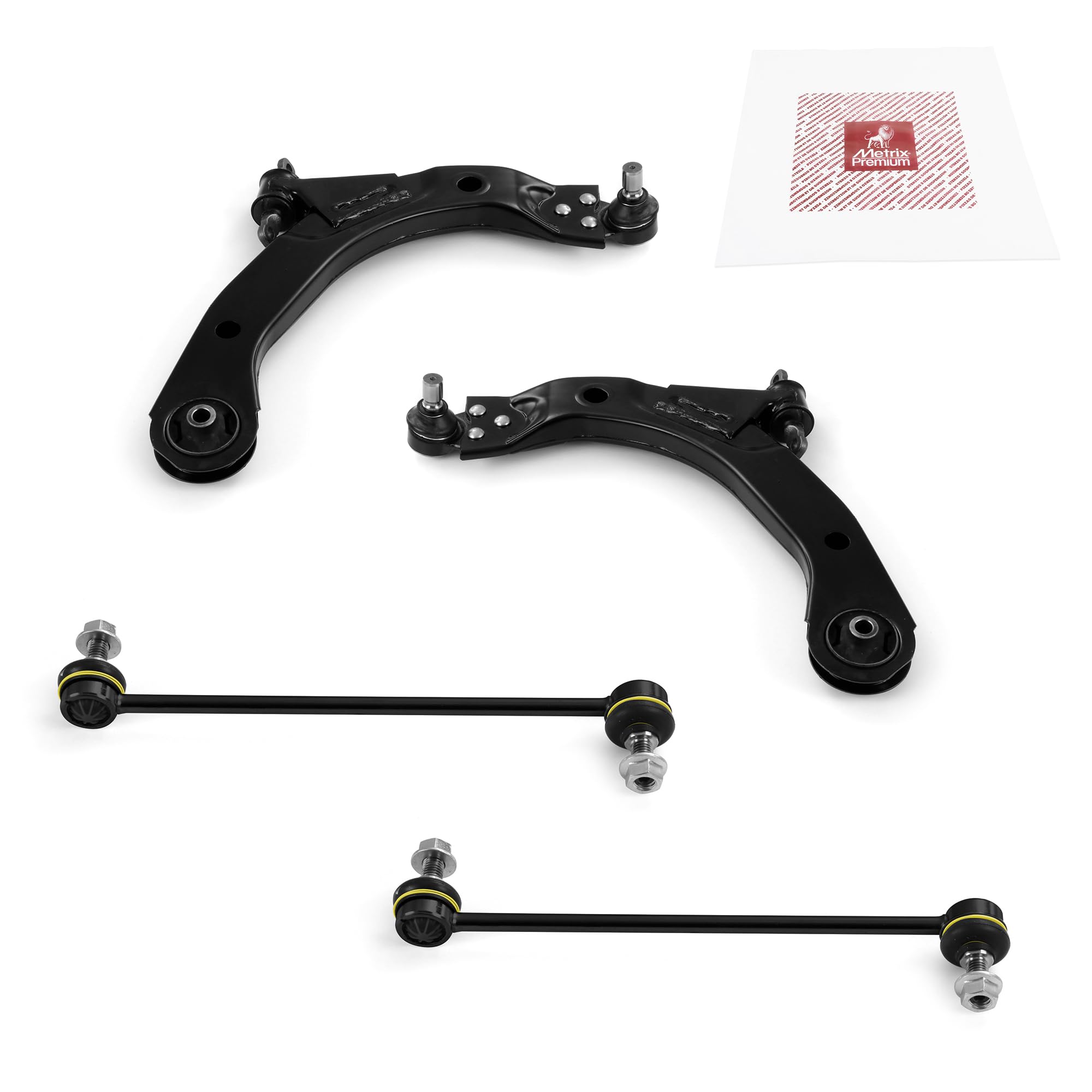 Metrix Premium Chassis Parts - 4 Pc Front Lower Control Arm & Front Sway Bar Stabilizer End Link Kit Fits 05-10 Chevrolet Cobalt