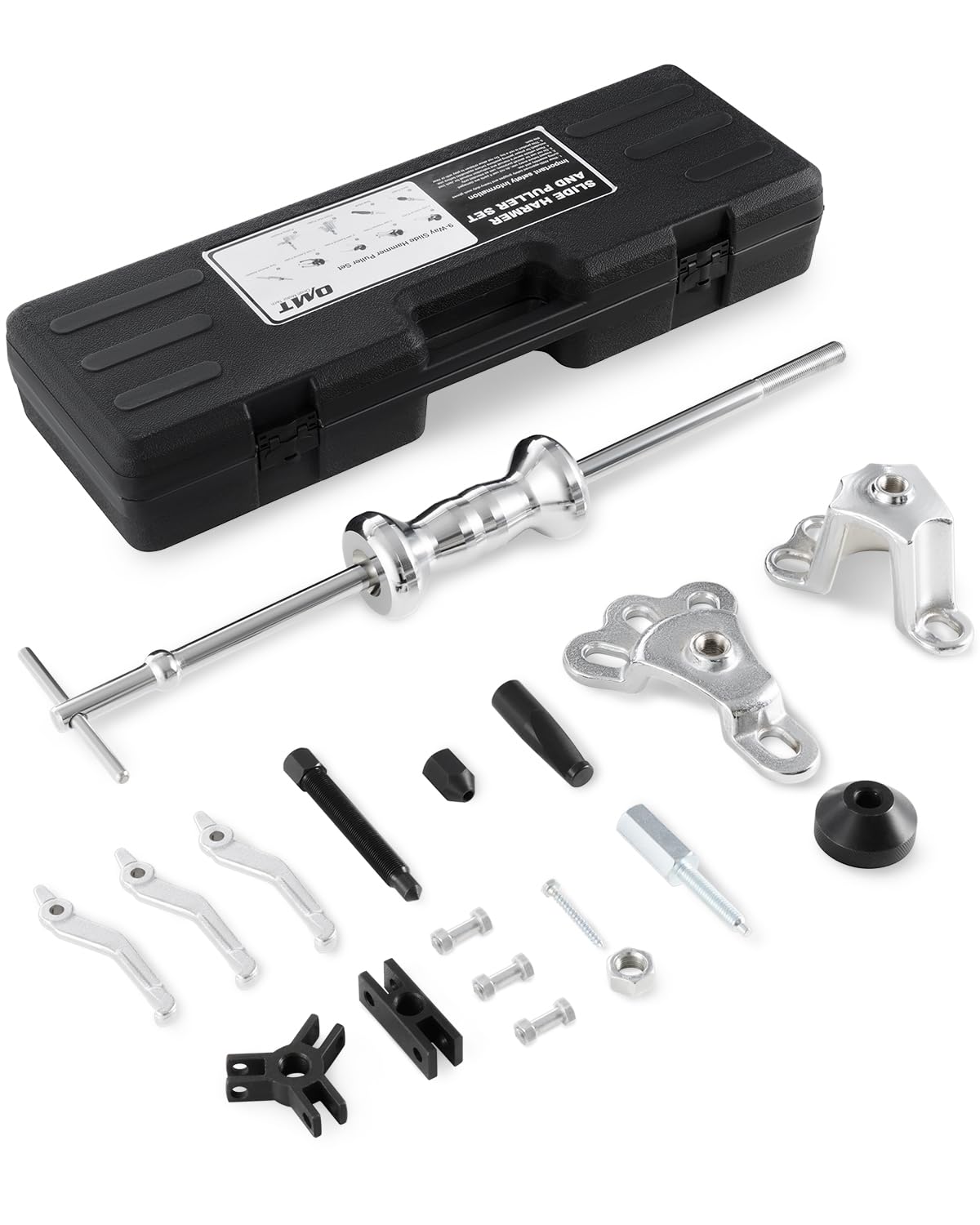 Orion Motor Tech Slide Hammer, 9-Way Internal/External Slide Hammer Puller Set - Pulls Hubs, Rear Wheel Axle Shafts, Bearings, B