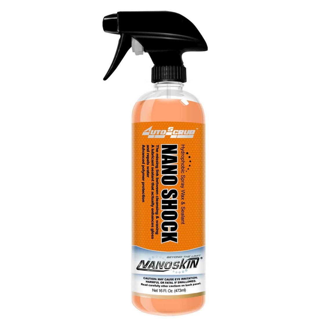 Nanoskin NANO SHOCK Hydrophobic Spray Wax & Sealant 16 Oz. - The Original SiO2 Spray and Clay Lubricant | Use with Autoscrub / Clay Bar after Car Wash | For Automotive, Home, Garage, DIY & More