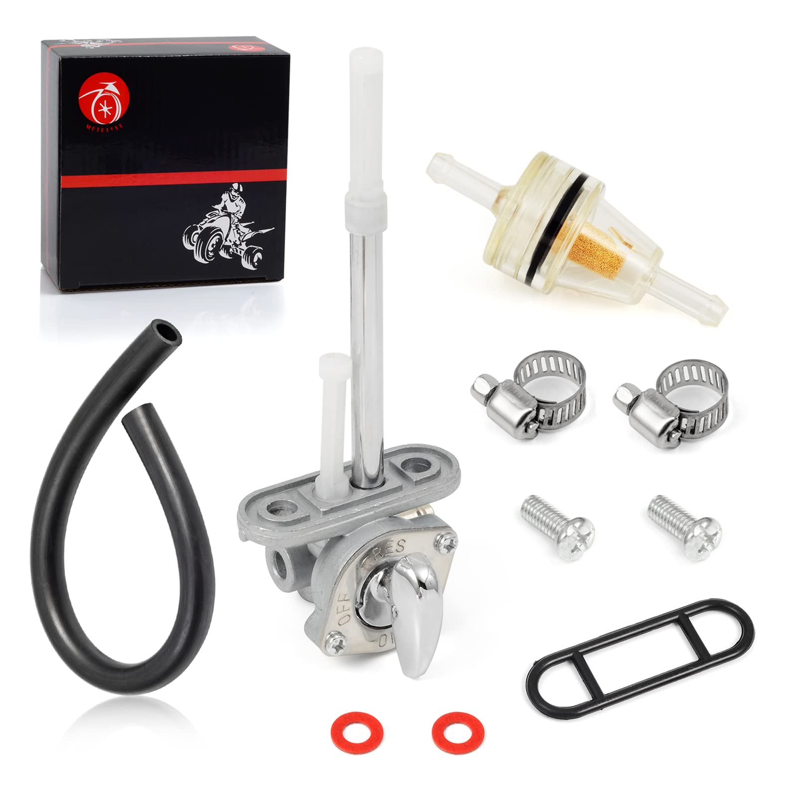 Fuel Valve Petcock 8Mm Kit For Yamaha Blaster 200 Breeze 125 Yfa1 Grizzly 125 Yfm125G Rt100 Bw80 Bw200 Bw350
