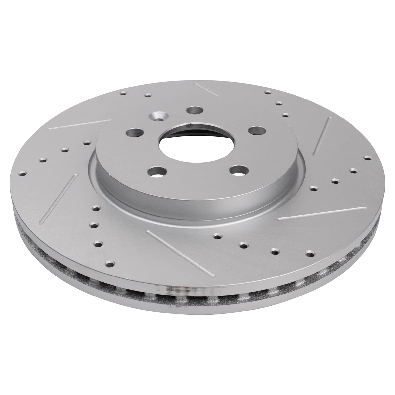 Trq Front Performance Brake Rotors Set Premium G-Coated Cross Drilled & Slotted Compatible With 2013-2022 Buick Encore 2013-2014