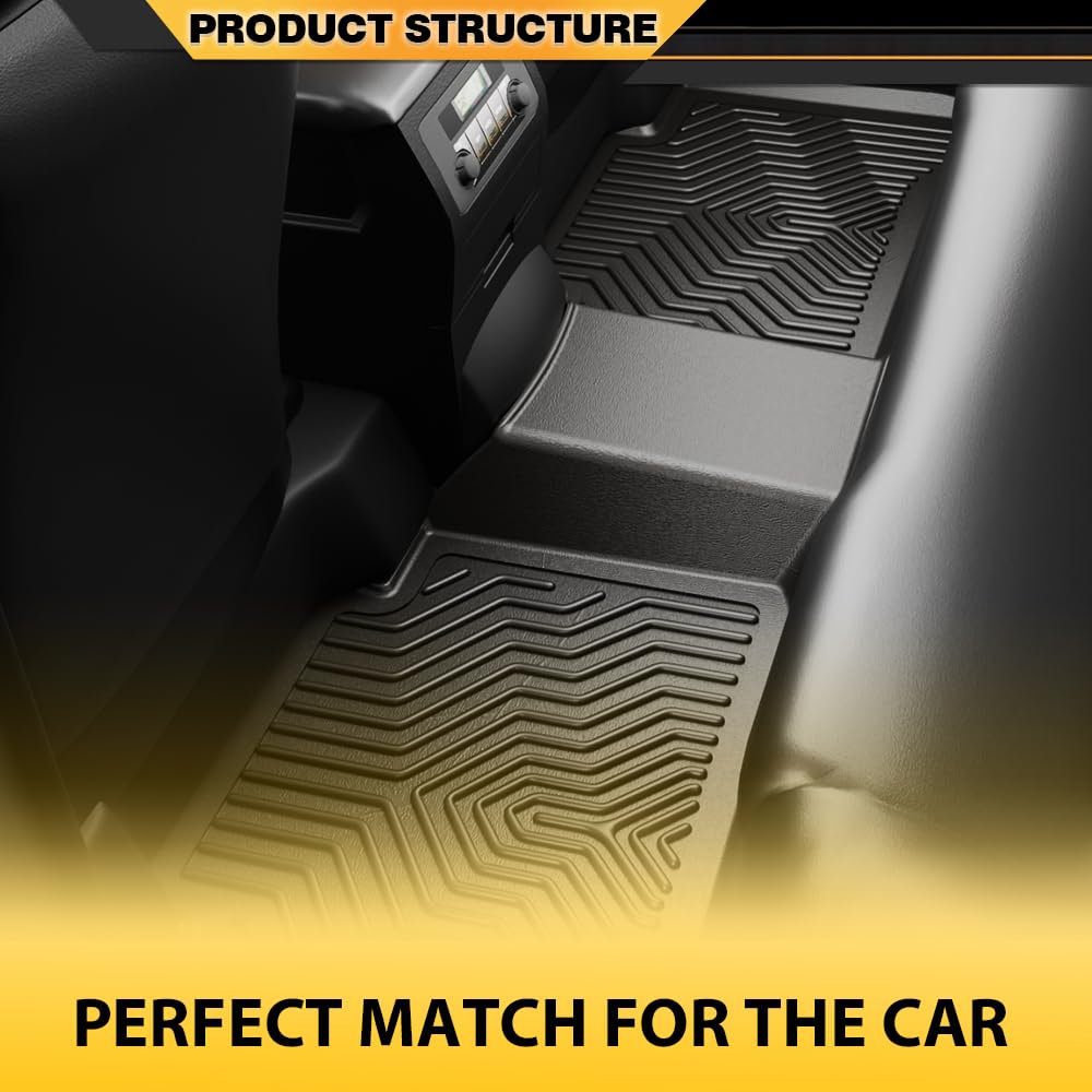 G-PLUS 3PCS Floor Mats,Compatible with Ford F150 Super Crew 2015-2025(Fit 22-24 Lightning Models),All Weather Full Cover Protect