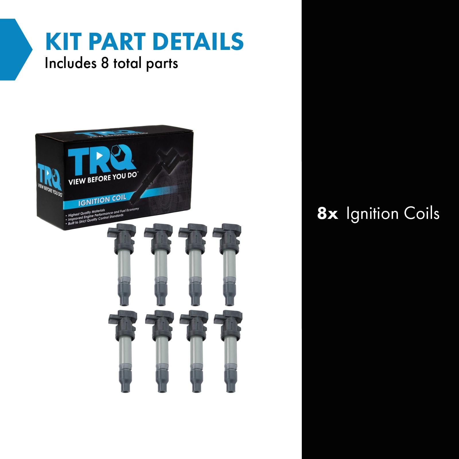 Trq Ignition Coil Set Compatible With 2006 Buick Lucerne 2004-2005 Cadillac Deville Dts 2004 Seville 2004-2006 Srx 2005-2006 Sts