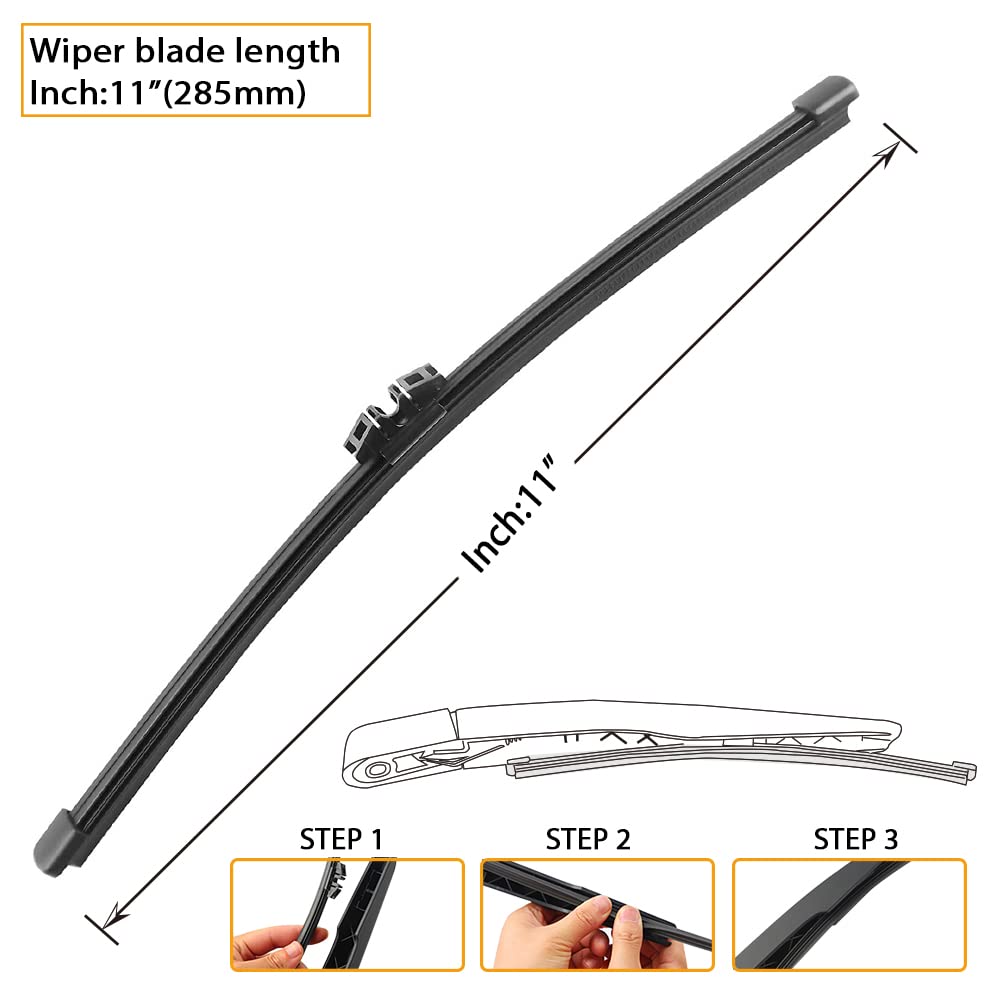 Autoboo 28''+28'' Windshield Wipers With 11'' Rear Wiper Blade Replacement For Ford Escape 2013-2019 -Original Factory Quality (