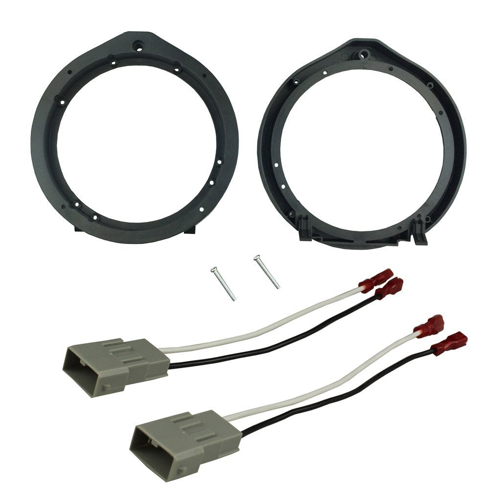 Dkmus Front Door Speaker Mount Adapter Plates For Honda Civic 2006-2011 6.5''/6.75'' 165Mm Stand Ring Kit 1 Pair + Wiring Harnes