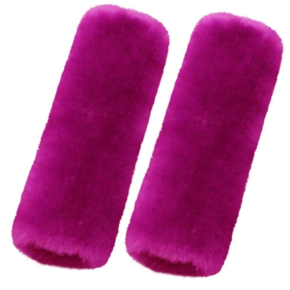 Ogland 2 Pack Automotive Authentic Sheepskin Car Seat Belt Pads, Soft Shoulder Pad, Neck Cushion Protector, Genuine Natural Meri