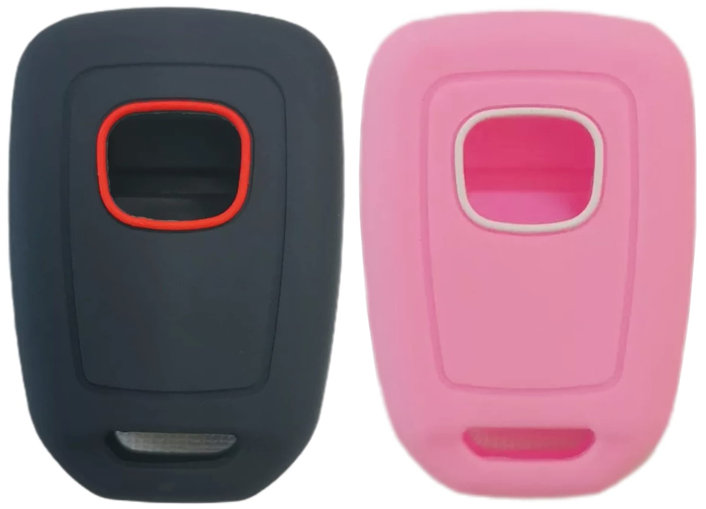 Reprotecting Silicone Rubber Key Fob Cover Compatible With Honda Accord Cr-V Civic Crosstour Fit (Only Fit Straight Key Fob) (Black Pink)