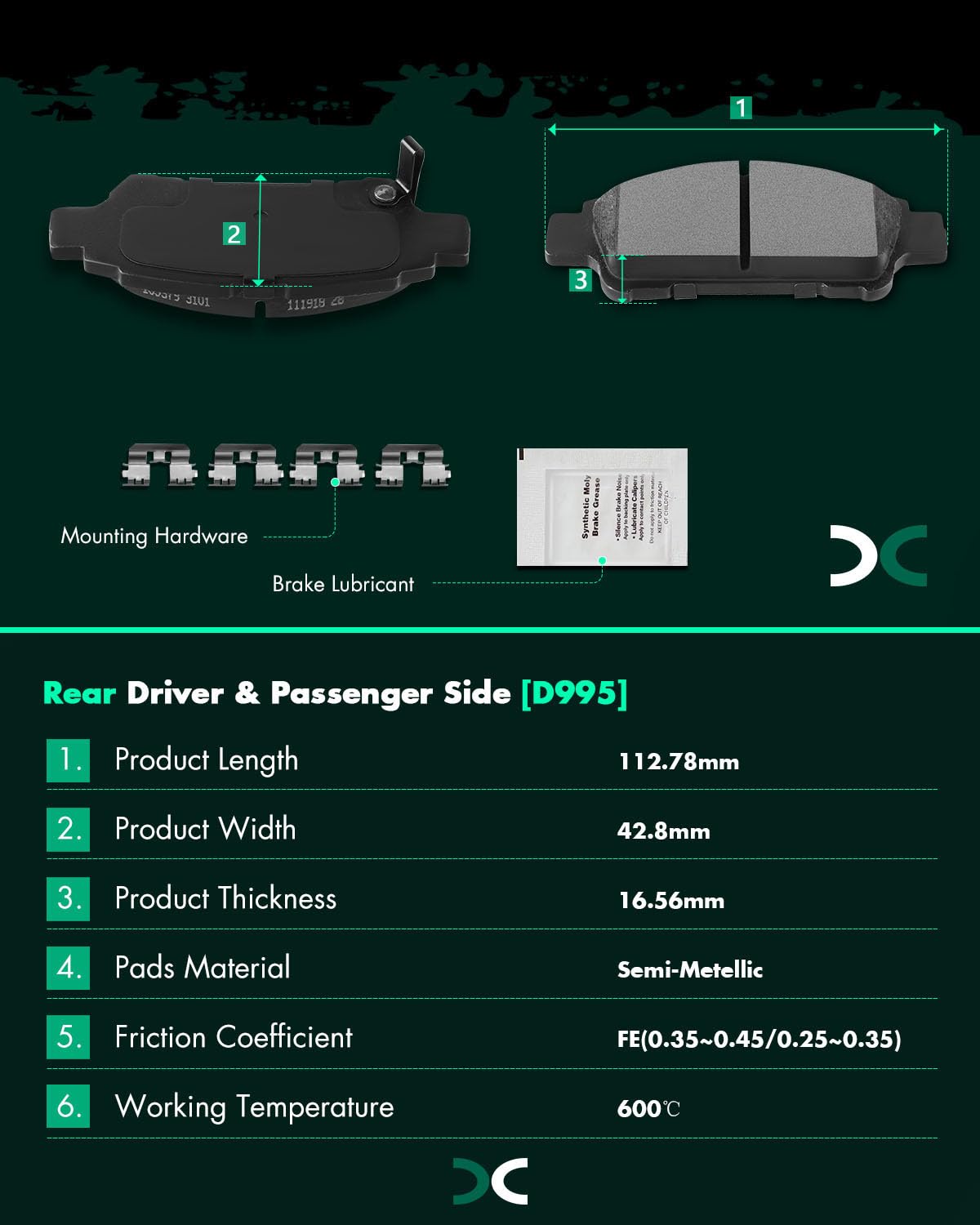Ceramic Brake Pads Kits,Scitoo 8Pcs Brakes Pads Set Fit For 2004-2010 For Toyota Sienna
