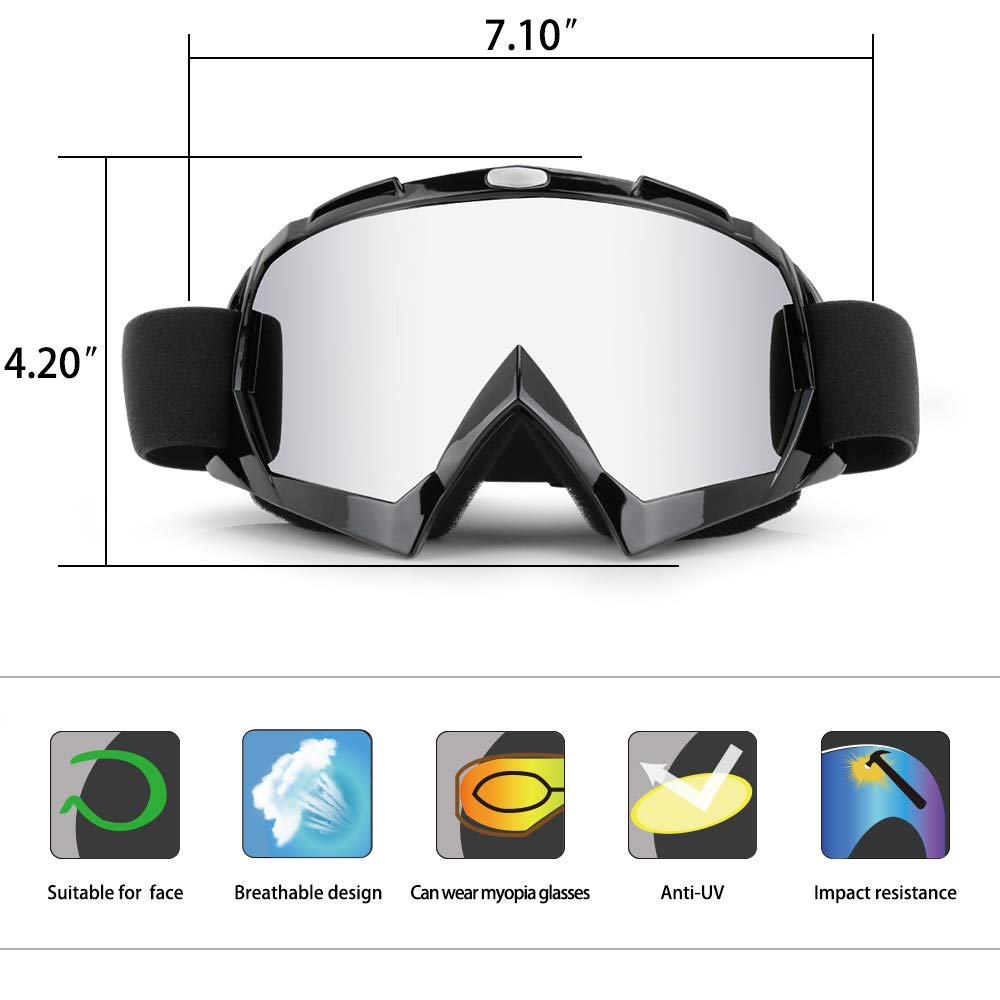 Motorcycle Goggles Dirt Bike Atv Motocross Anti-Uv Adjustable Riding Offroad Protective Combat Tactical Military Glasses Men Wom