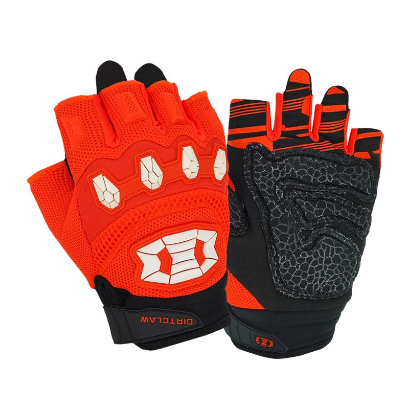Seibertron Dirtclaw Gloves - Motorcycle Motocross Sports Gloves For Ultimate Grip And Protection Fluo Orange S