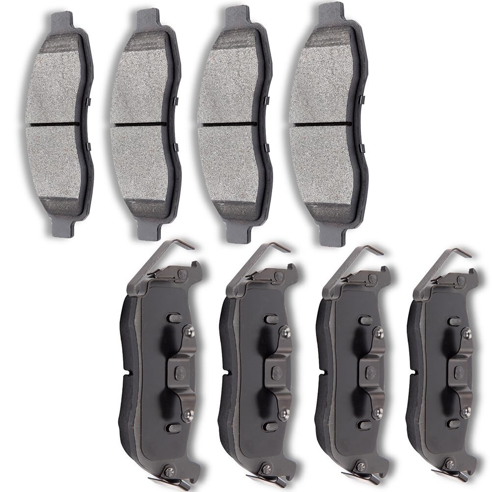 Automuto 8Pcs Front & Rear Semi-Metallic Disc Brake Pads Set D1041 D1015 For Nissan Armada 2005-2006,For Nissan Pathfinder Armad