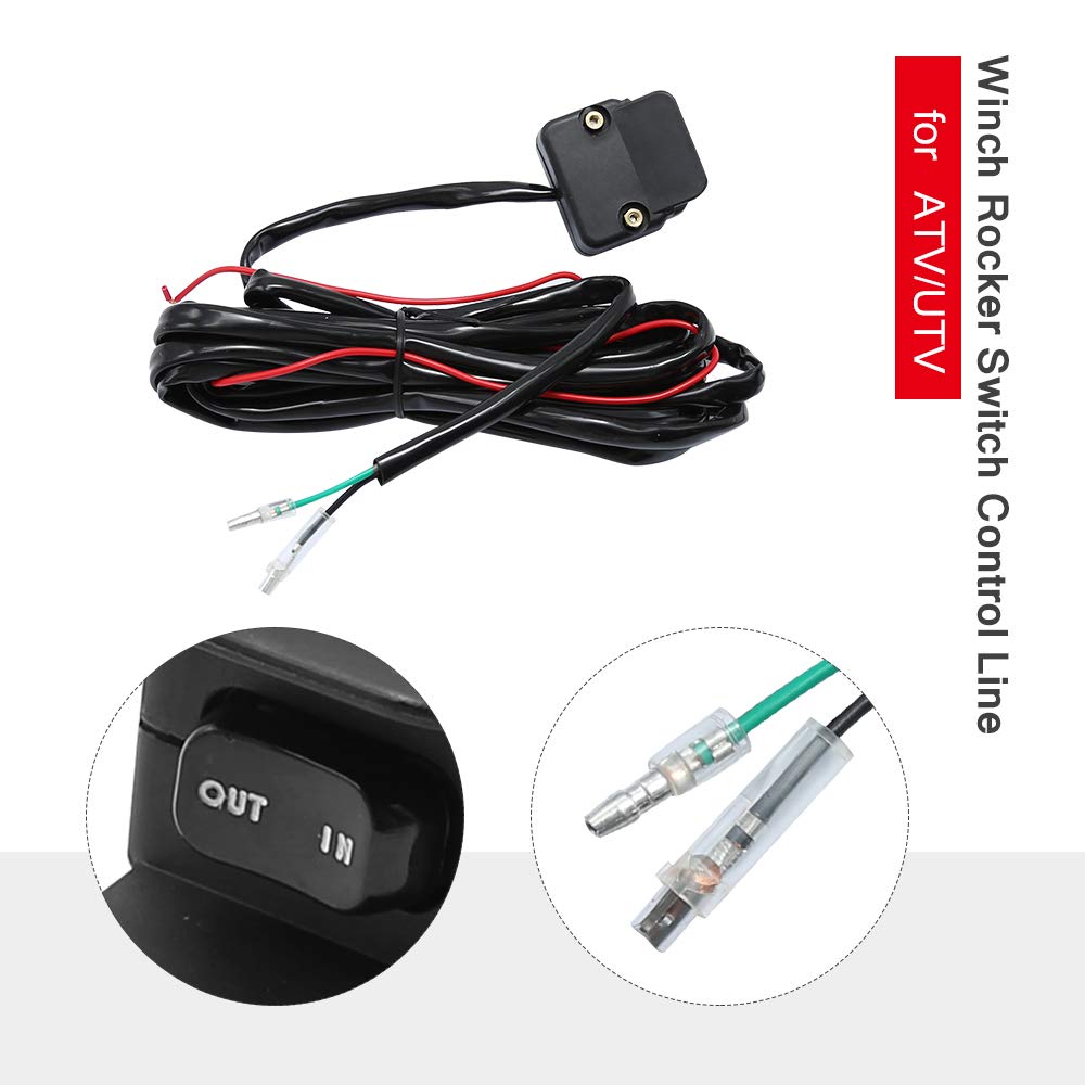 Heavy Duty Handlebar Control Line Winch Rocker Switch Handlebar Control Warn Accessories for ATV/UTV 3 Meter