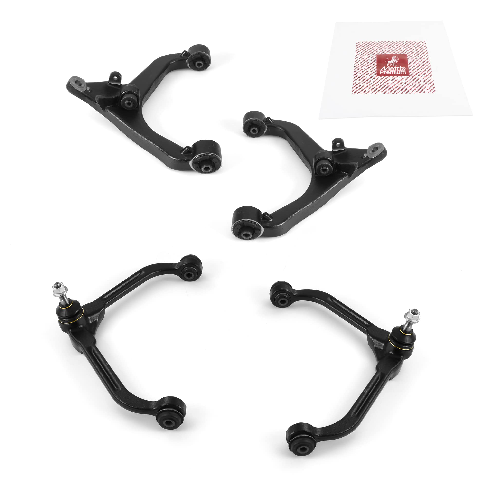 Metrix Premium Chassis Parts - 4 Pc Front Lower & Front Upper Control Arm Kit Fits 2002-2007 Jeep Liberty, Replacement Rk641559,