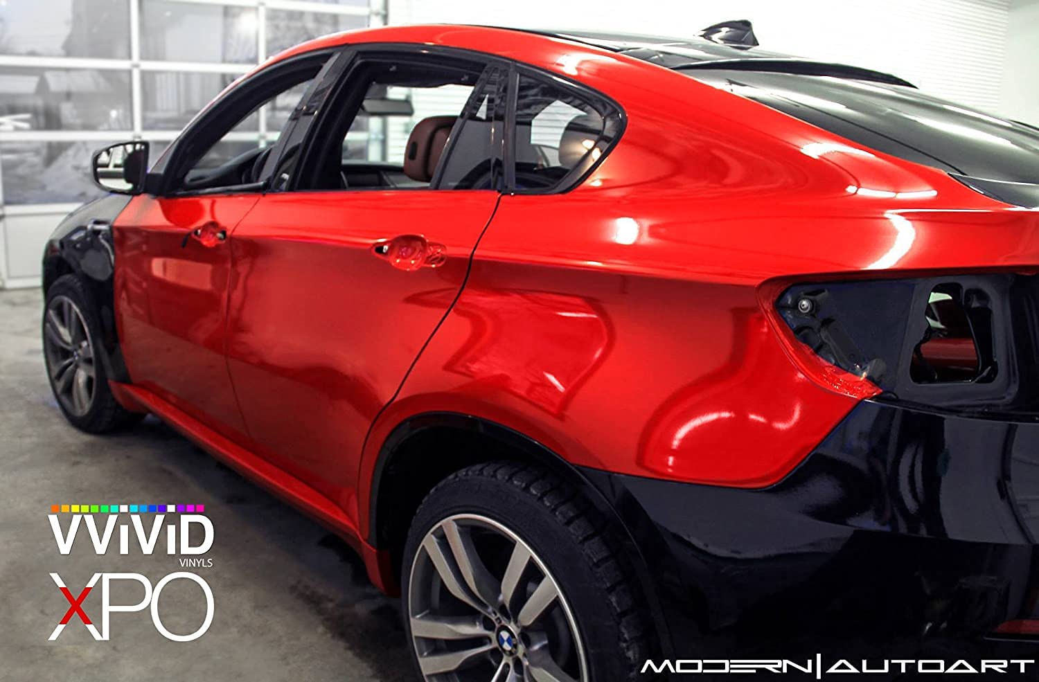 Vvivid Red Gloss Car Wrap Vinyl Roll With Air Release Adhesive 3Mil (2.5Ft X 5Ft)