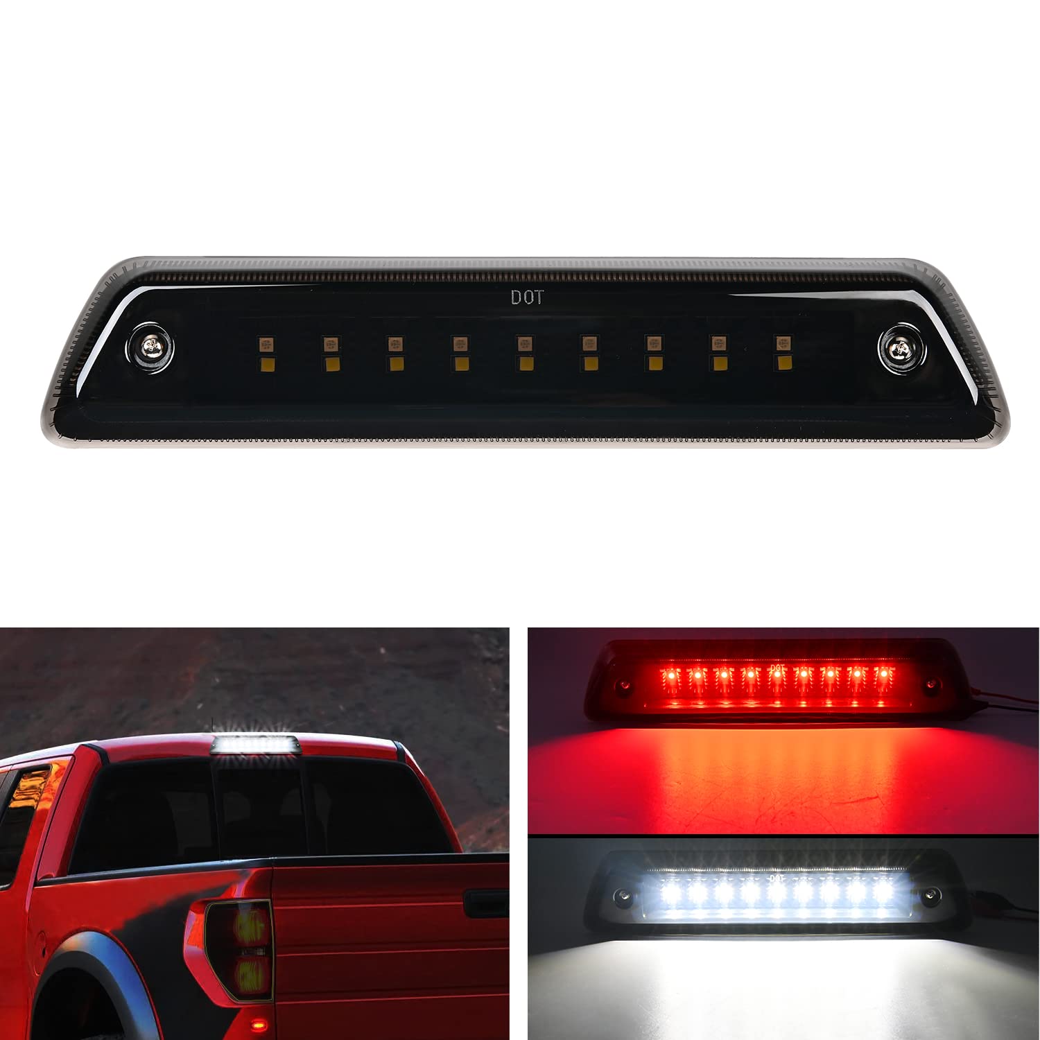Nilight Third Brake Light Tail High Mount 3Rd Stop Cargo Reverse Led Lights Compatible With 2009-2014 Ford F150 Come With Seal F