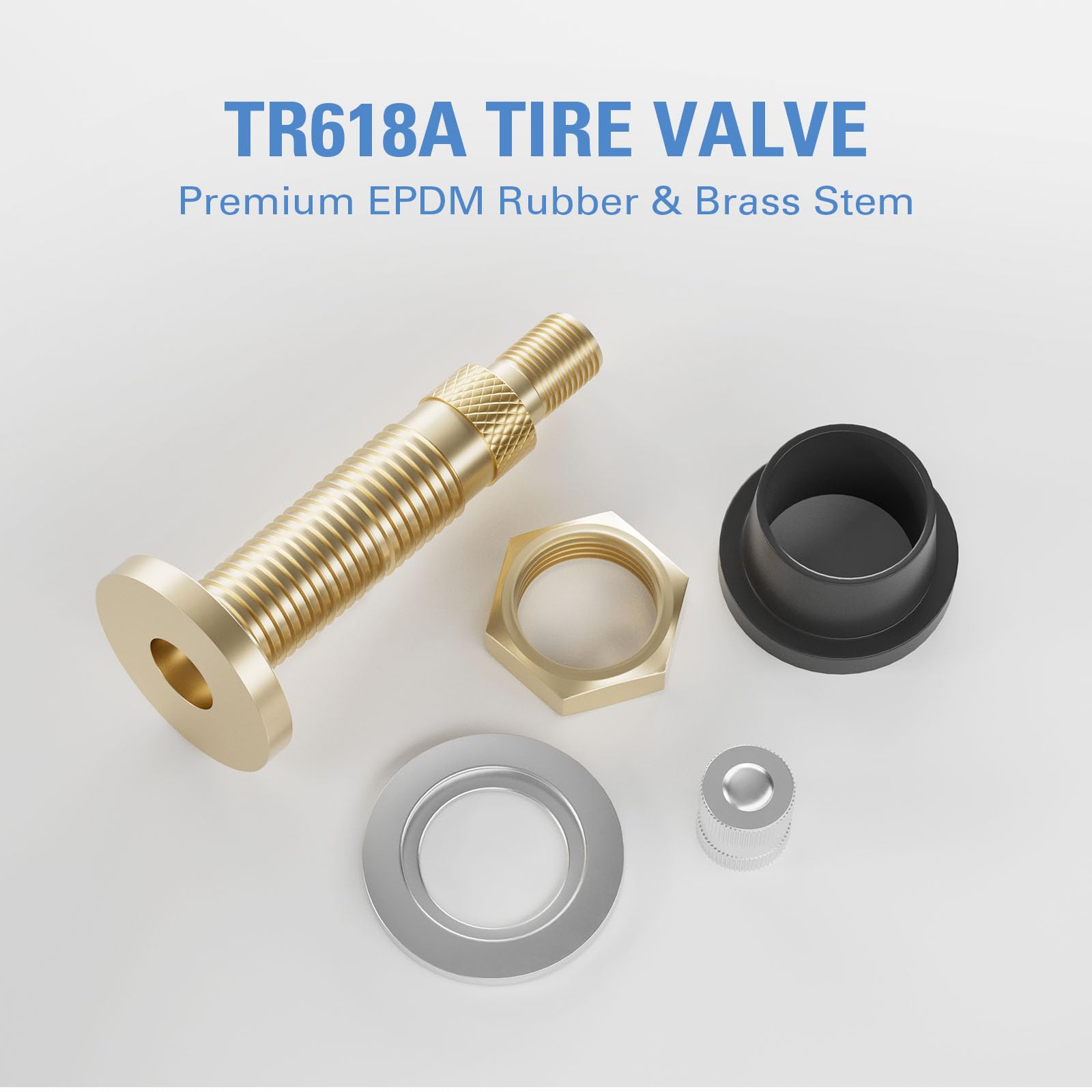 Ckauto Tr618A Tubeless Tire Valve Stems, 1.875 Metal Valve Stems, Climp-In Brass Tire Valve Stem With Valve Stem Core For Rim F.