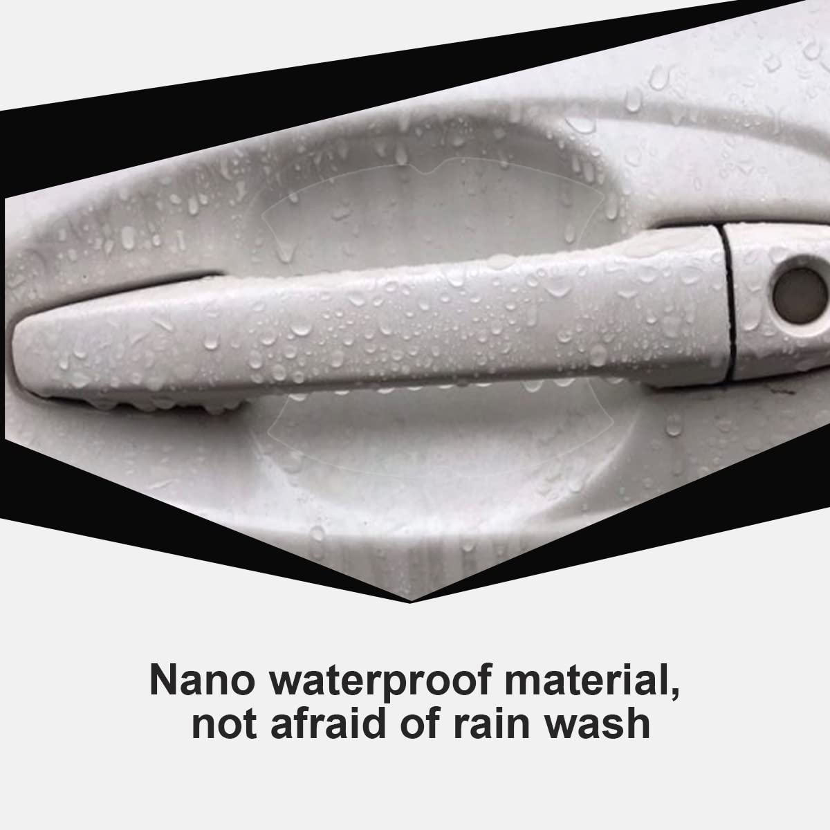 4PCS Car Door Handle Cup Stickers, Carbon Fiber Scratch Auto Door Protective Film, Non-Marking Door Handle Paint Cover Guard Uni