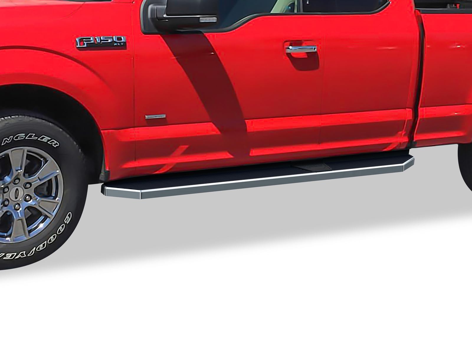APS Polished Running Boards Style Compatible with Ford F150 2015-2025 Super Cab & F-250 F-350 Super Duty 2017-2025 (Side Steps S