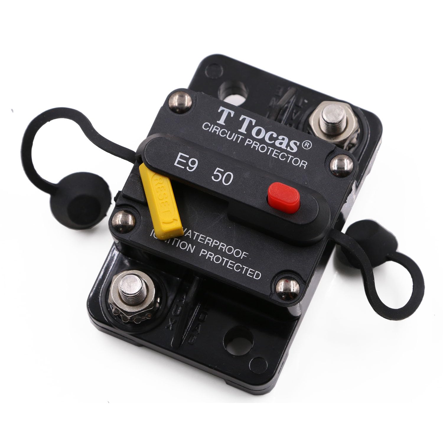 T Tocas 50 Amp T3 Circuit Breaker 12V - 48V Dc With Led Indication Waterproof Switchable