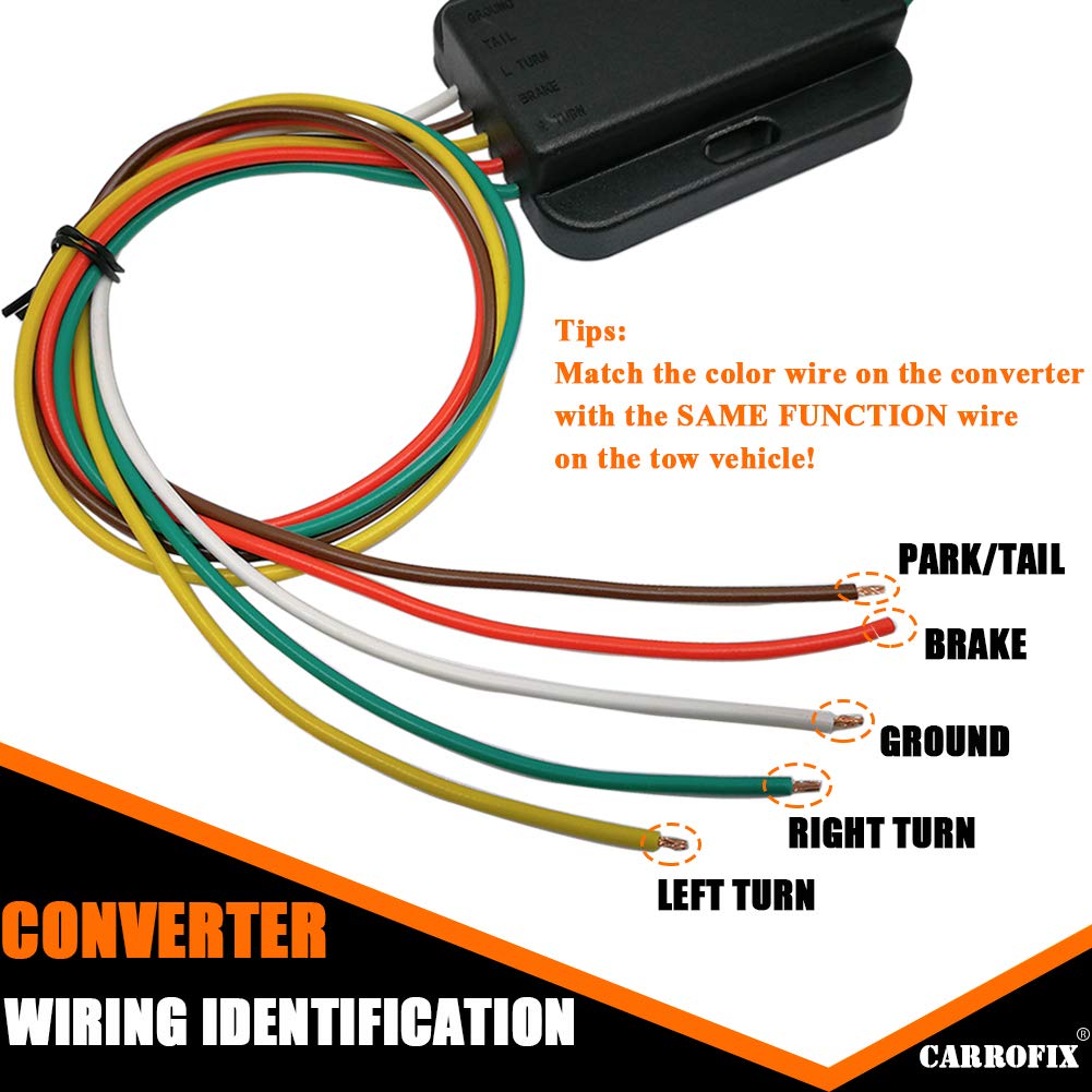 Carrofix Non-Powered Taillight Converter With 20' Inches Leads And 60' Inches 4-Wire Flat Extension Vehicle End Connector