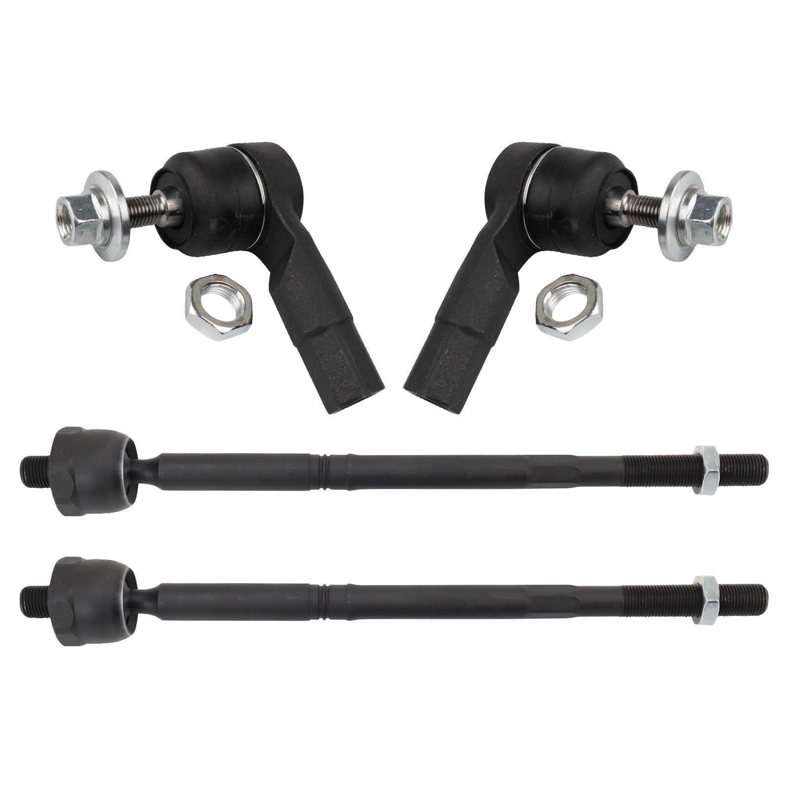 TRQ Front Inner and Outer Tie Rod Set Compatible with 2014-2018 Jeep Cherokee