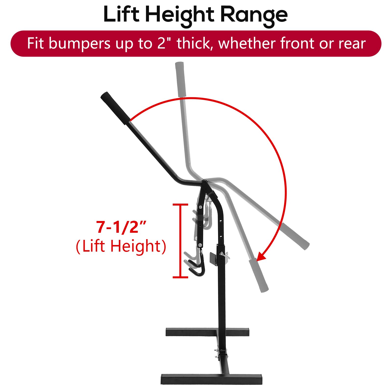 PVNIEFC Snowmobile Lever Lift Stand, Max 32" Lift Height, Supports 600 lbs, Alloy Steel, Black for Garage Storage