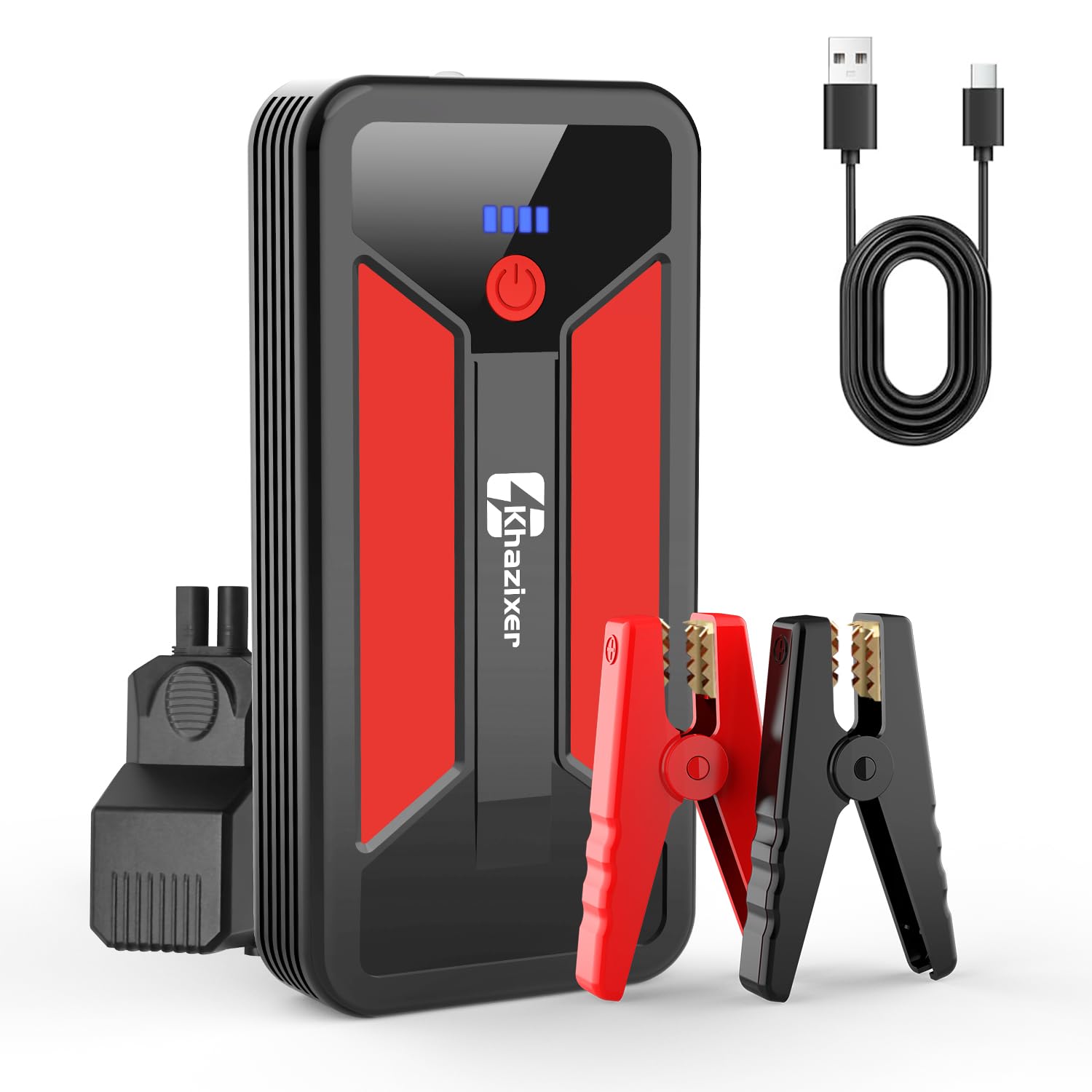 Khazixer Et02 Car Battery Jump Starter 3000A Peak, 12V Lithium Portable Jumper Starter For Up To 9.0L Gas And 7.0L Diesel Engine