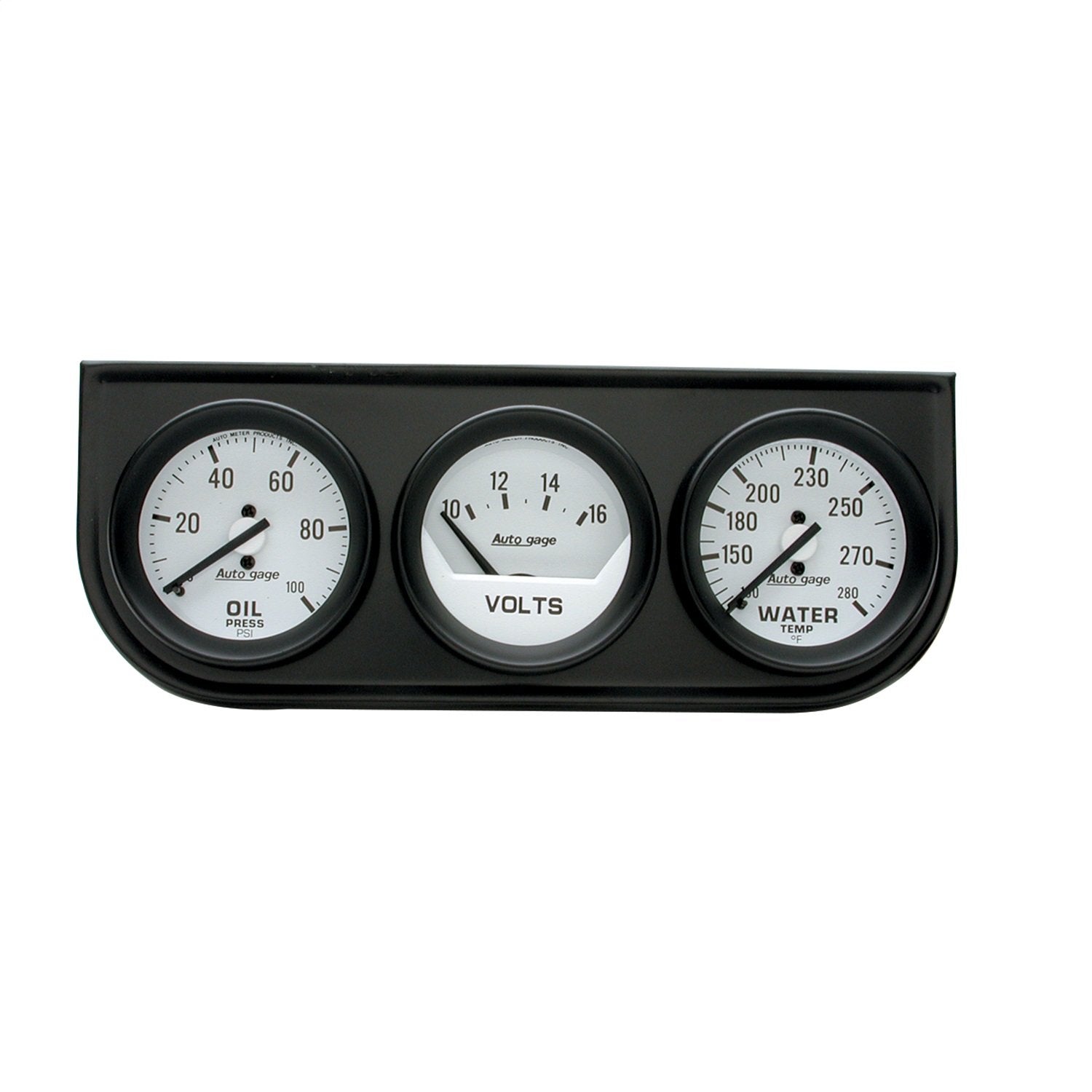 AUTO METER 2327 Autogage Mechanical Oil/Volt/Water Gauge with Black Console, 2.3125 in.