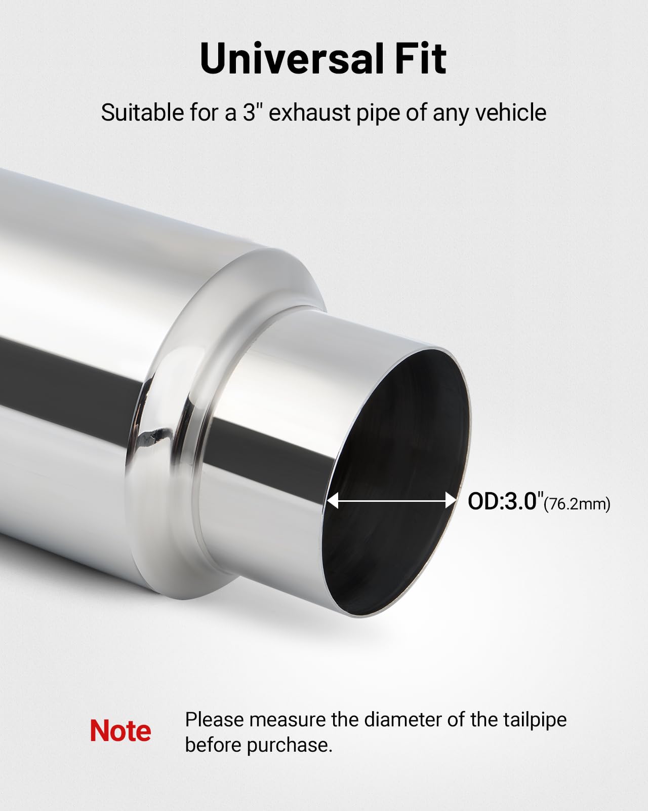 Evil Energy Exhaust Muffler,Stainless Steel Exhaust Tip,Universal 18.5 '' Length (Burnt,3 '' Inlet 4 '' Outlet)