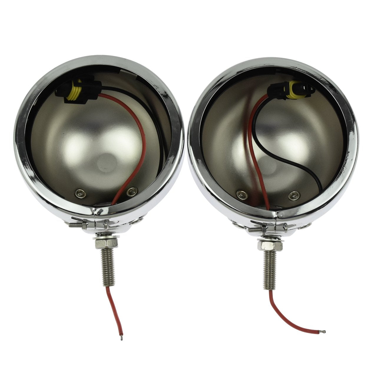 Hdbubalus Motorcycle Fog Lights 4.5 Inch Housing Fog Lamp Mounting Bracket 4.5' Led Passing Lights Housing Fit For Harley Chrome