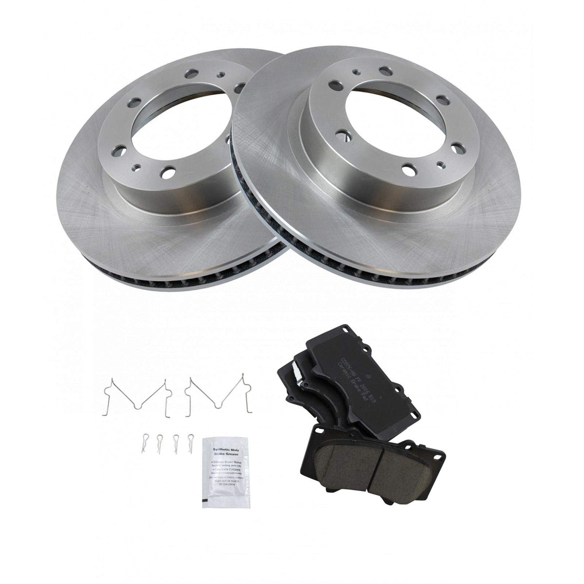 Trq Front Brake Pad & Rotor Kit Brake Pads Brake Rotor Ceramic Compatible With 2003-2009 Toyota 4Runner 2007-2014 Fj Cruiser 200