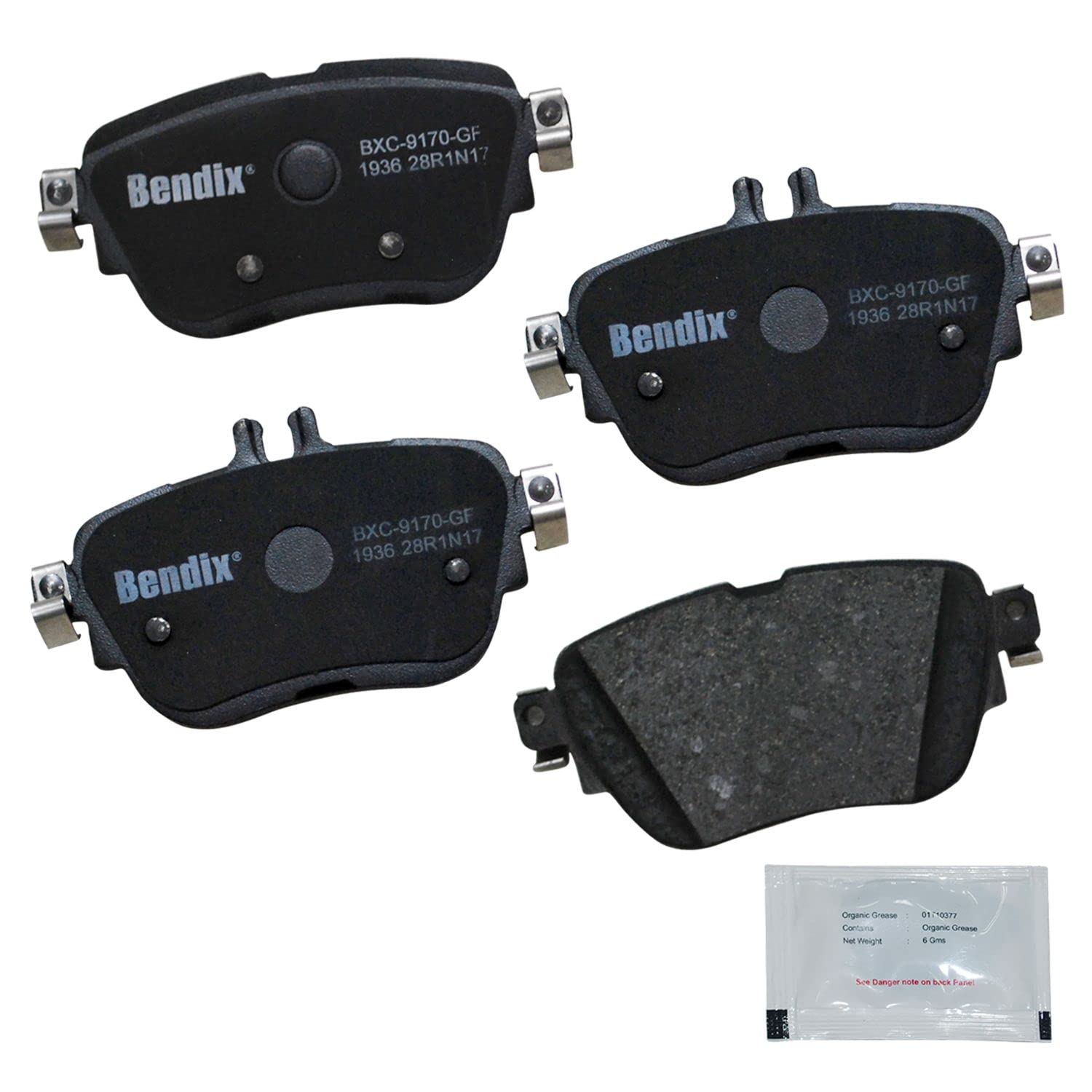 Bendix Priority1 Cfc1936 Ceramic Rear Brake Pads For Mercedes-Benz E200 2020-2016, E250 2019-2018, E300 2019-2017, E350 2022-202