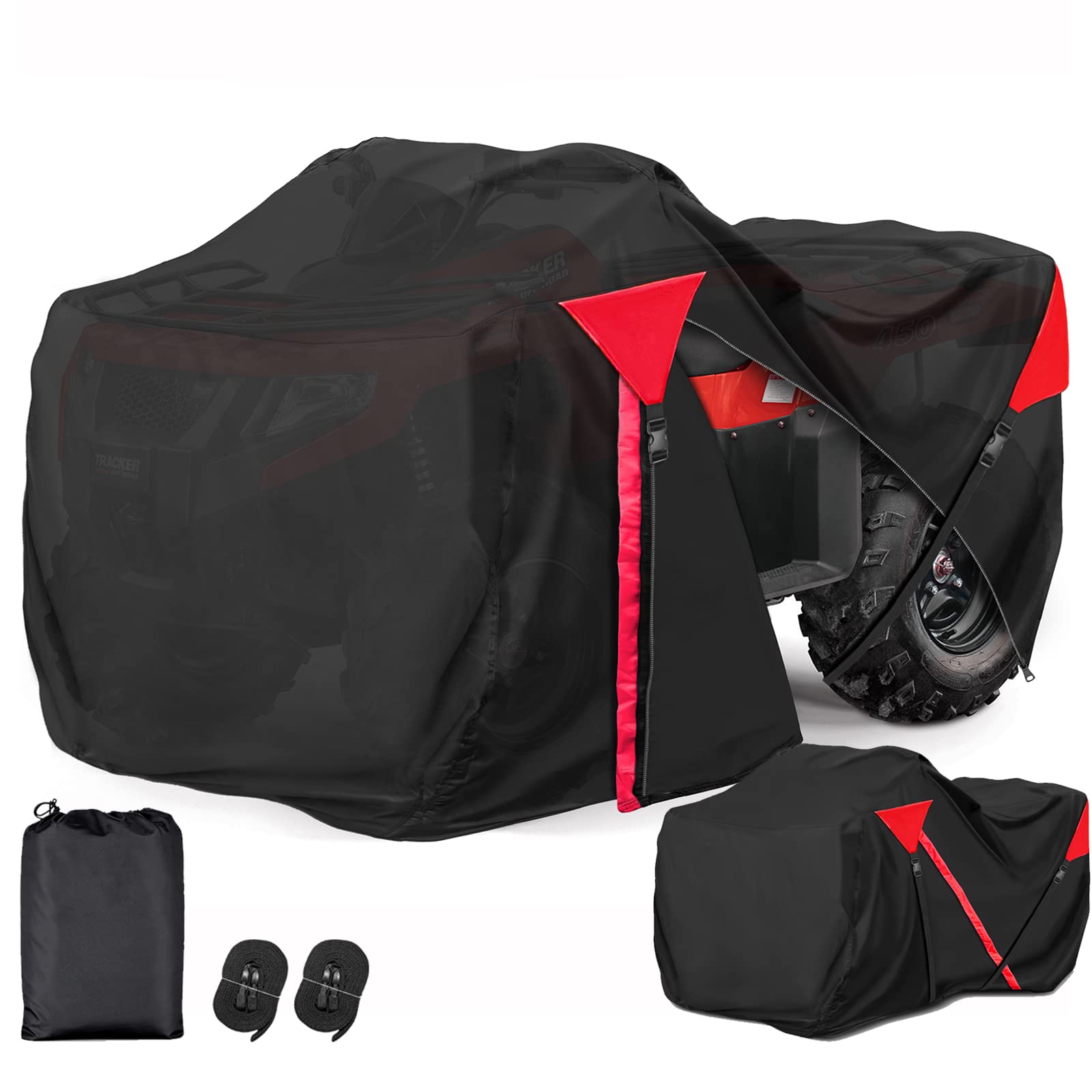 AUTOLION ATV Cover Waterproof, Quad Covers with Unique Zipper & Heavy Duty Windproof Buckle, All Weather Protection 4 Wheeler Co