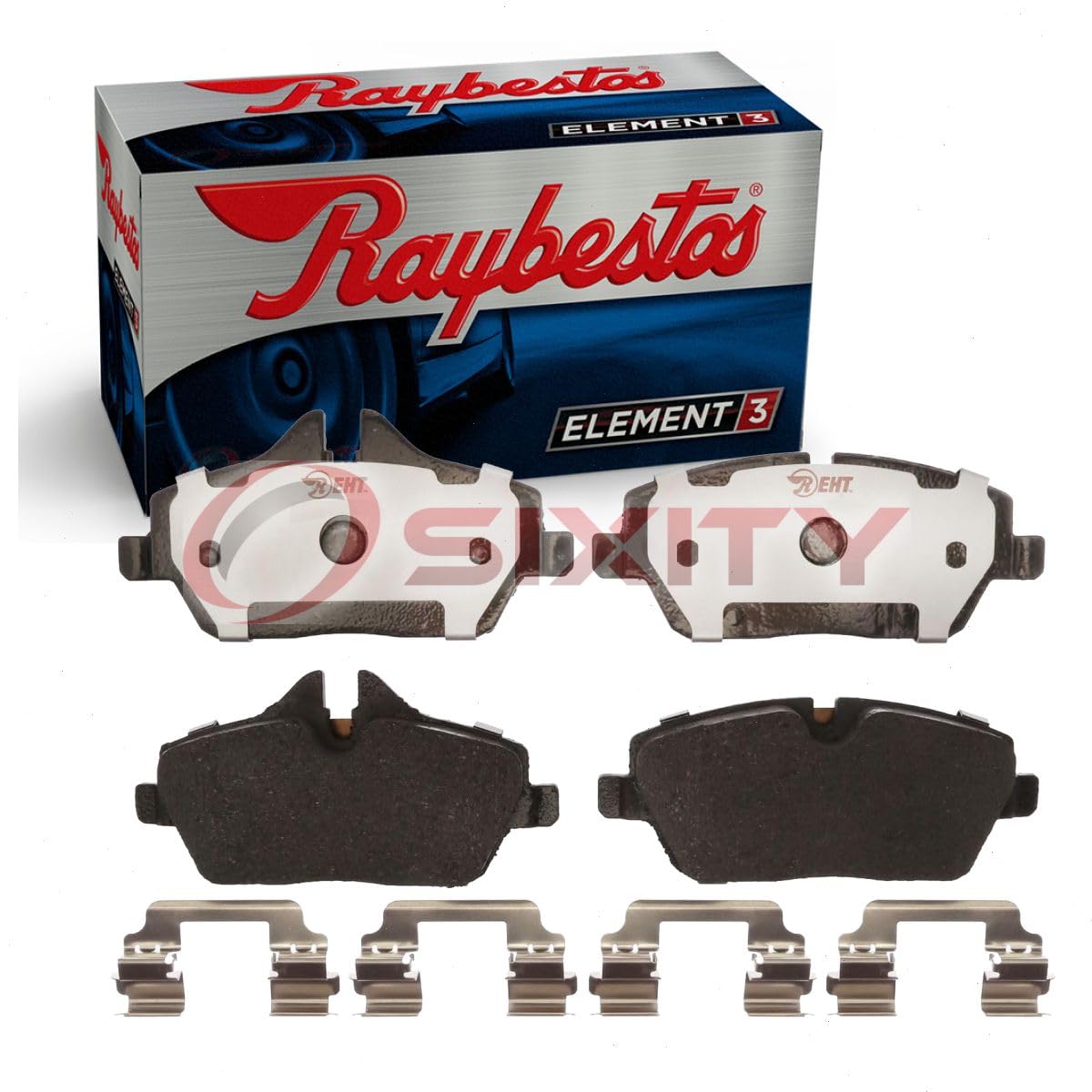 Raybestos Premium Raybestos Element3 Eht Replacement Front Brake Pad Set For Select 13-14 Bmw 118I, 05-12 Bmw 120I And 07-19 Min
