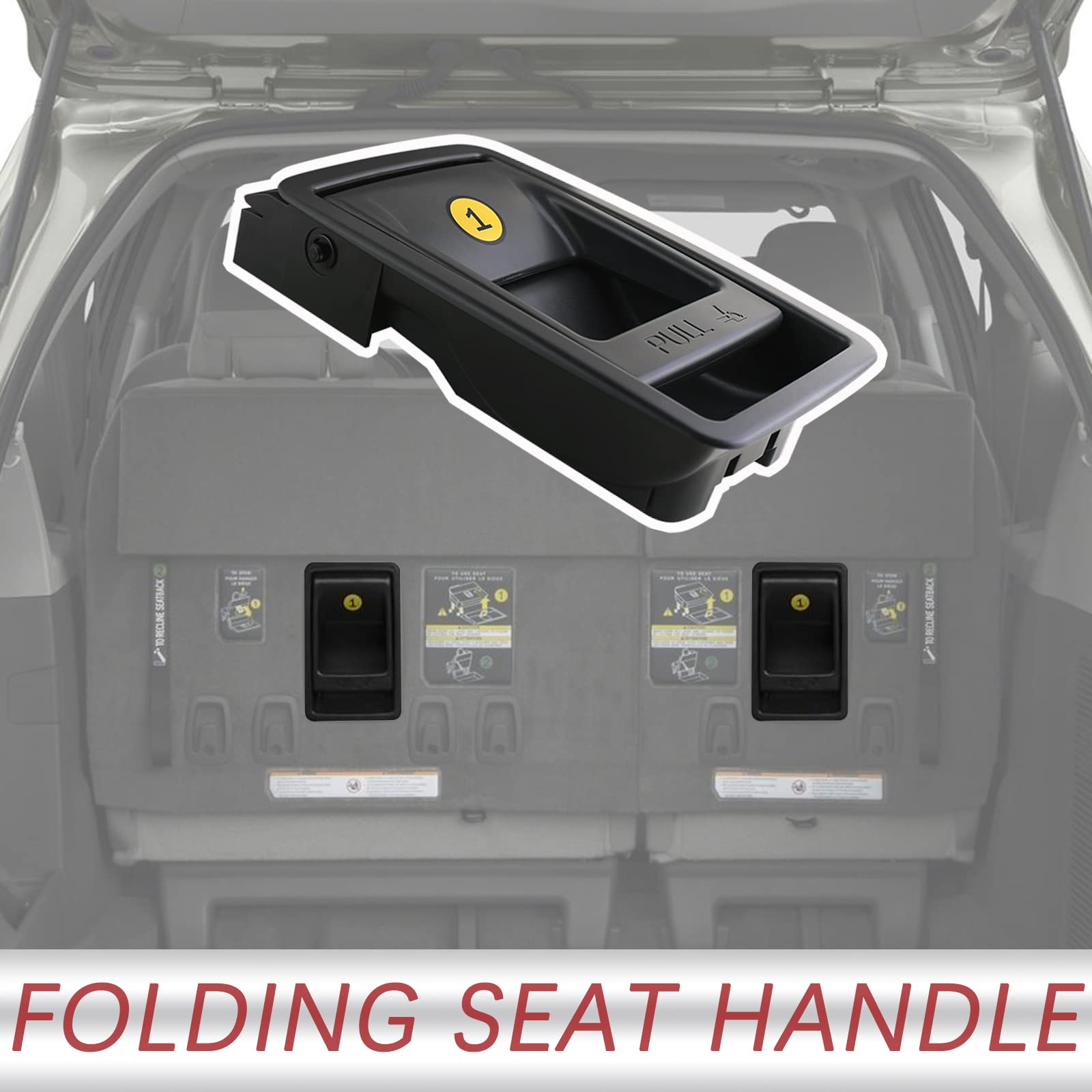 TQPONLY Folding Seat Latch Release Handle for 11-20 Toyota Sienna, Black Replacement Part 75220 72909-08011