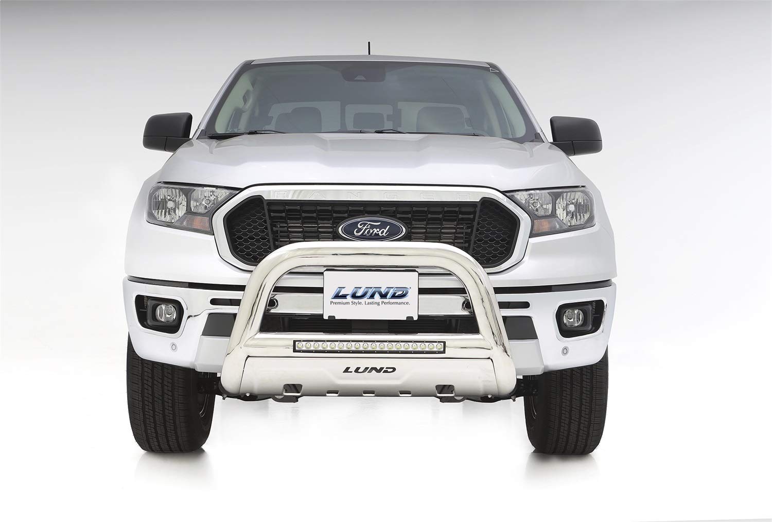 Lund 47021300 Bull Bar With Led Light Bar And Wiring For 2019 Ford Ranger, Polished Stainless