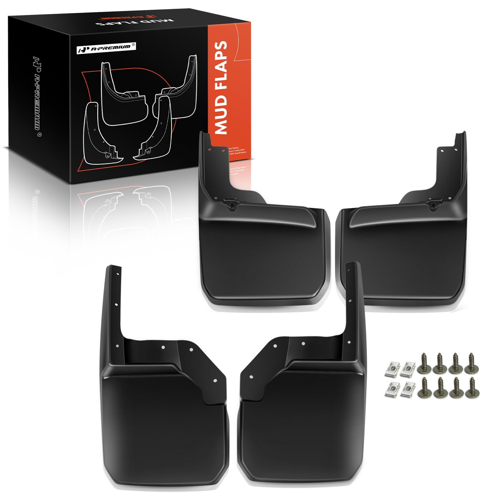 A-Premium Set Of 4Pcs Mud Flaps Splash Guards Mudguards Mudflaps With Hardware Accessories Compatible With Jeep Wrangler (Jk), 2