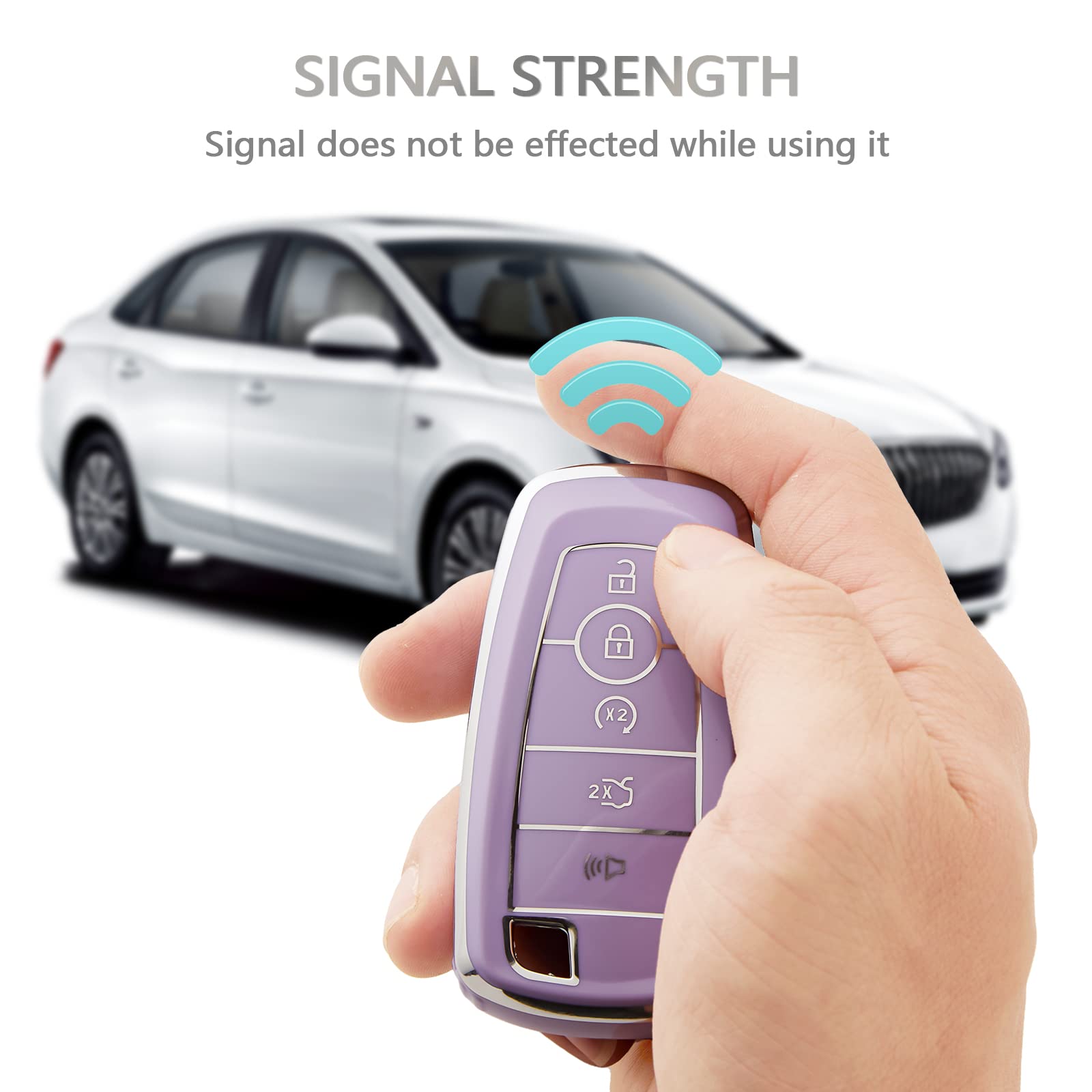 OFFCURVE TPU Car Key Fob Case Cover - Compatible with Ford Fusion, Explorer, Escape, F150, F250, F350, F450, F550, Expedition -