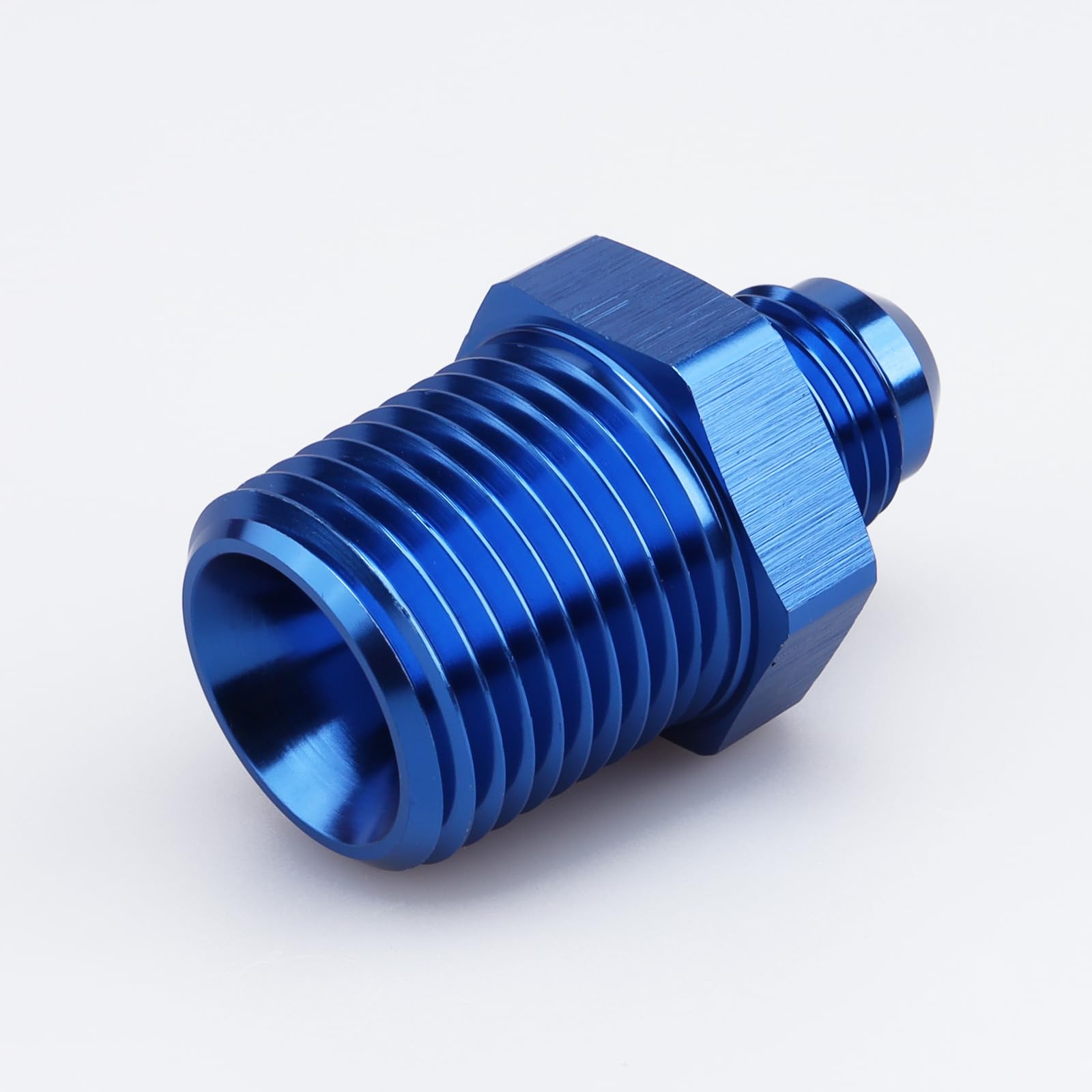 Ac Performance Male 1/2'' Npt To -6 An Flare Adapter Straight Aluminum Blue