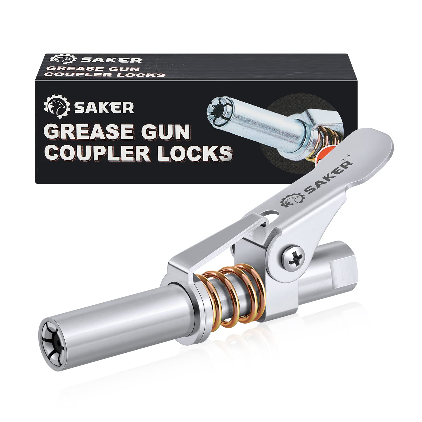 Saker Grease Gun Coupler,Compatible With All Grease Guns 1/8'' Npt Fittings(Suitable For Diameters Greater Than 14Mm,Upgrade To