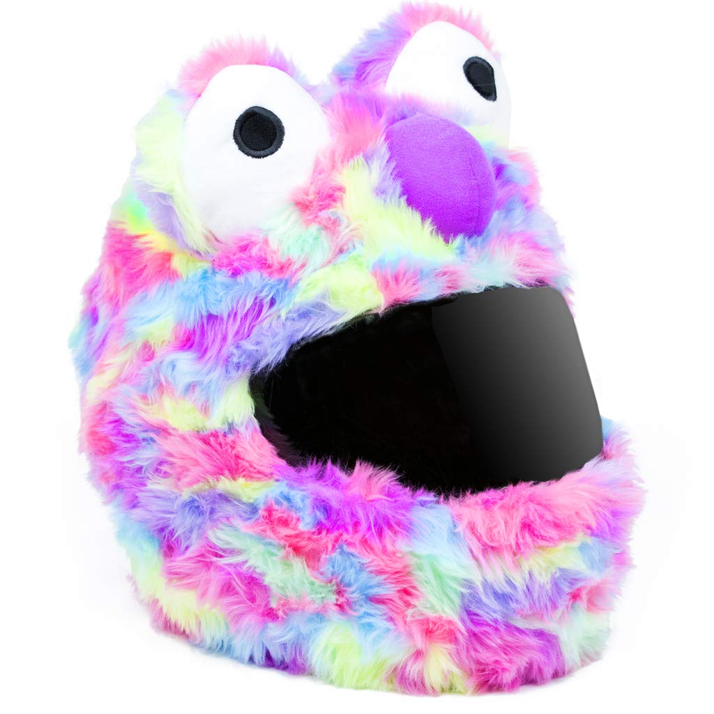Moto Loot Helmet Cover For Motorcycle Helmet, Fun Rides And Gifts (Cover Only. Helmet Not Included) - Rainbow Short Fur
