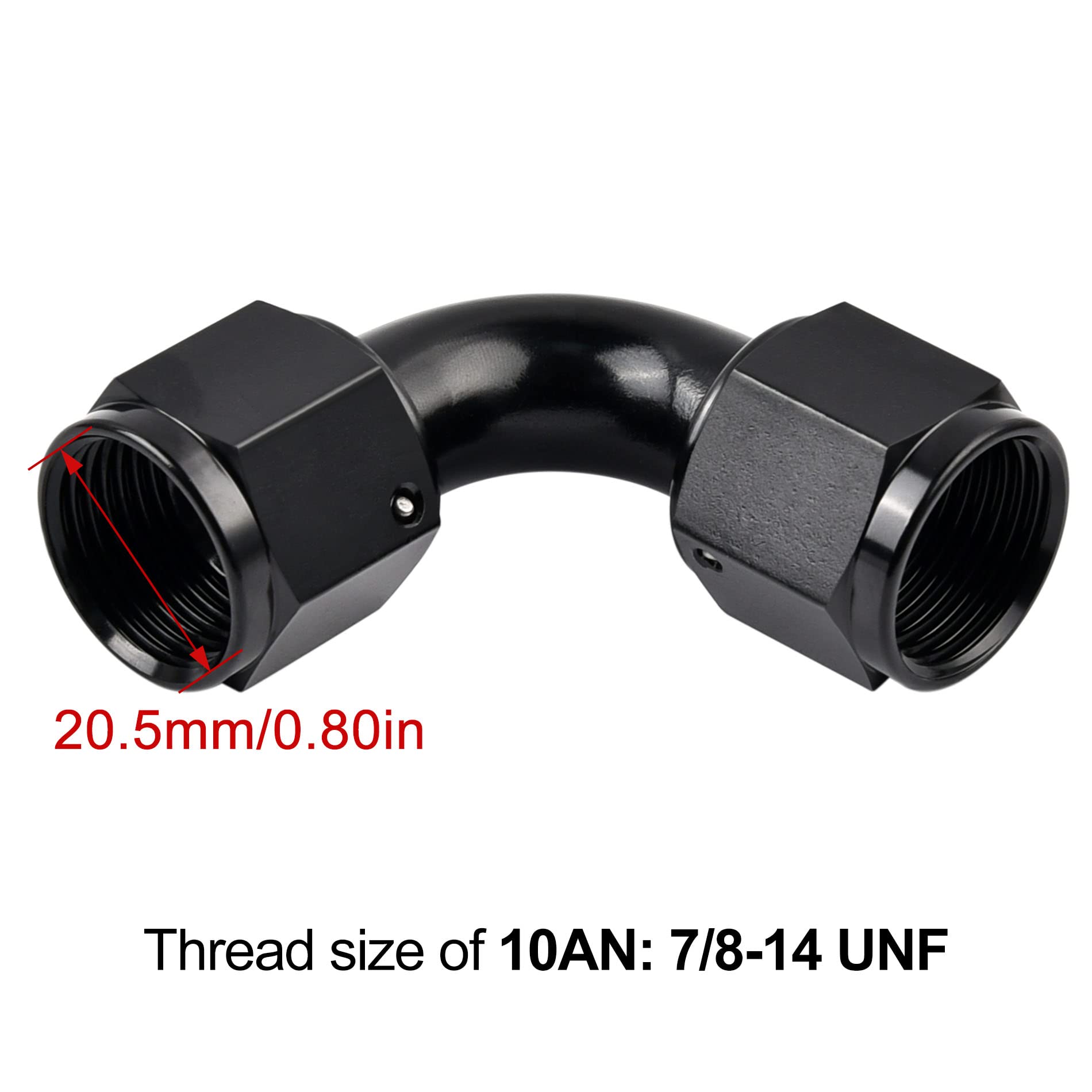 Evil Energy 10An Female To 10An Female 90 Degree Swivel Coupler Union Fitting Adapter Aluminum Black