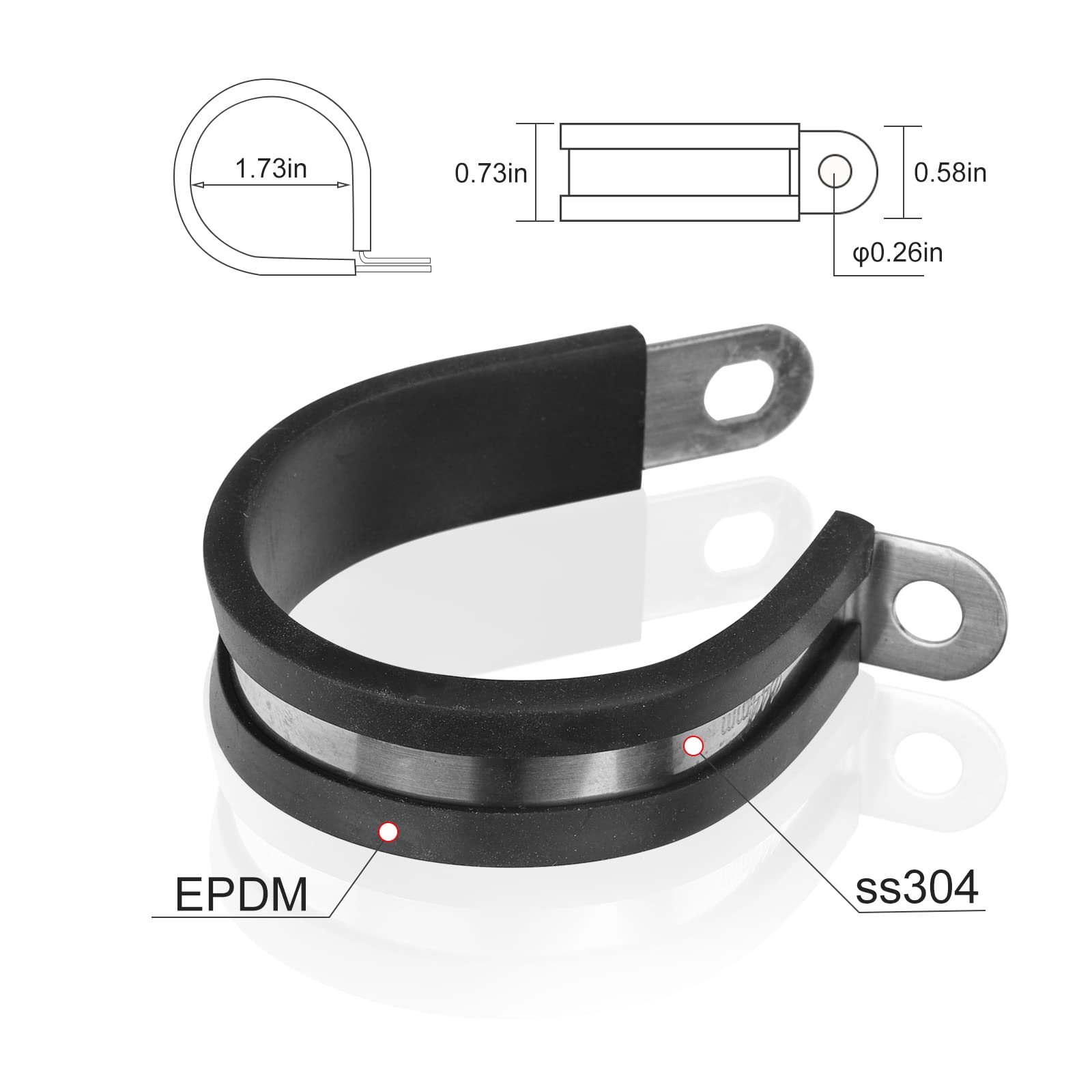 Stainless Steel Clamps Mount For Polaris Roof Connector Hose Clamps, Clamps Compatible With Polaris 2 Seats 900 1000 S Series, T